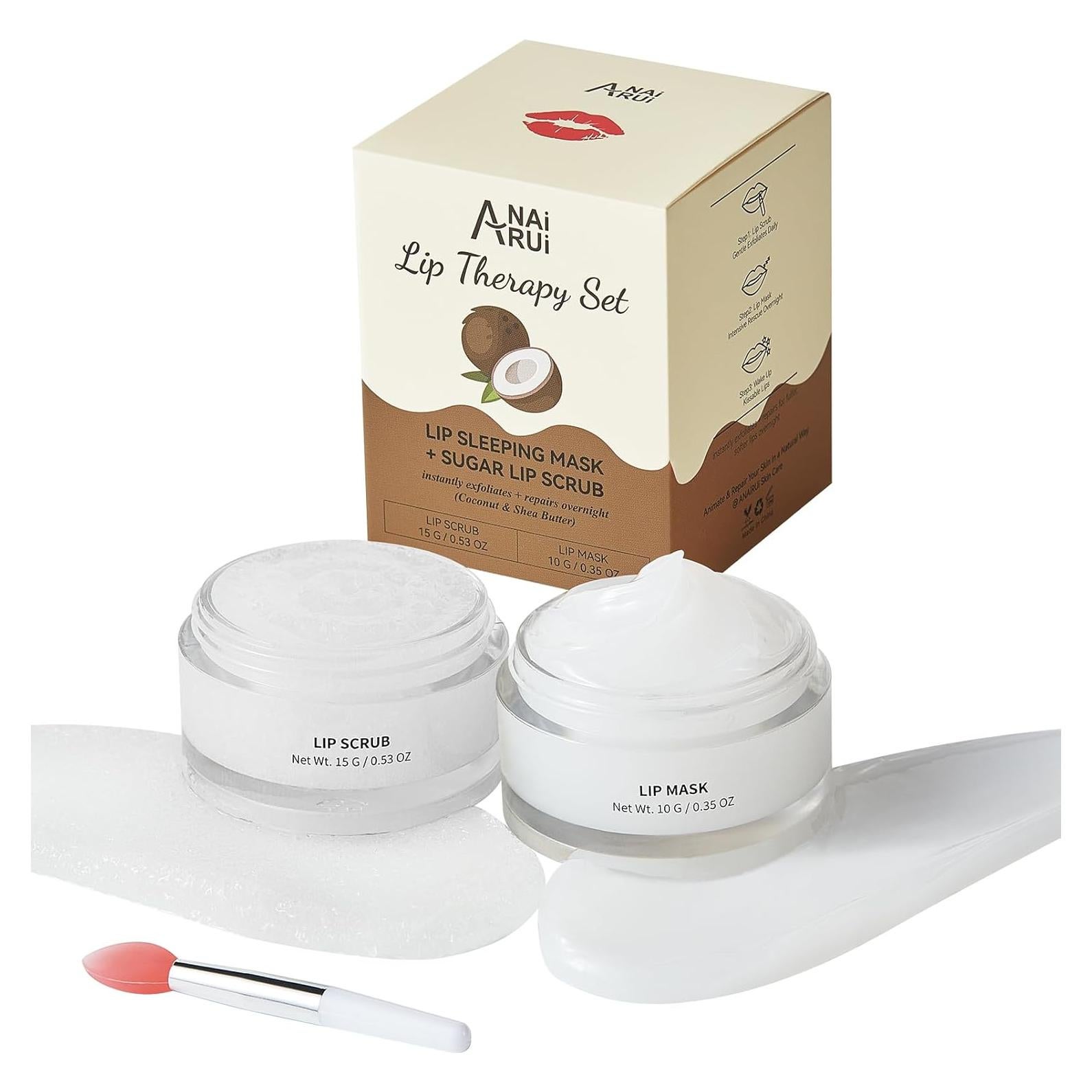 Conjunto Exfoliante y Mascarilla Labial ANAI RUI Coco 68g