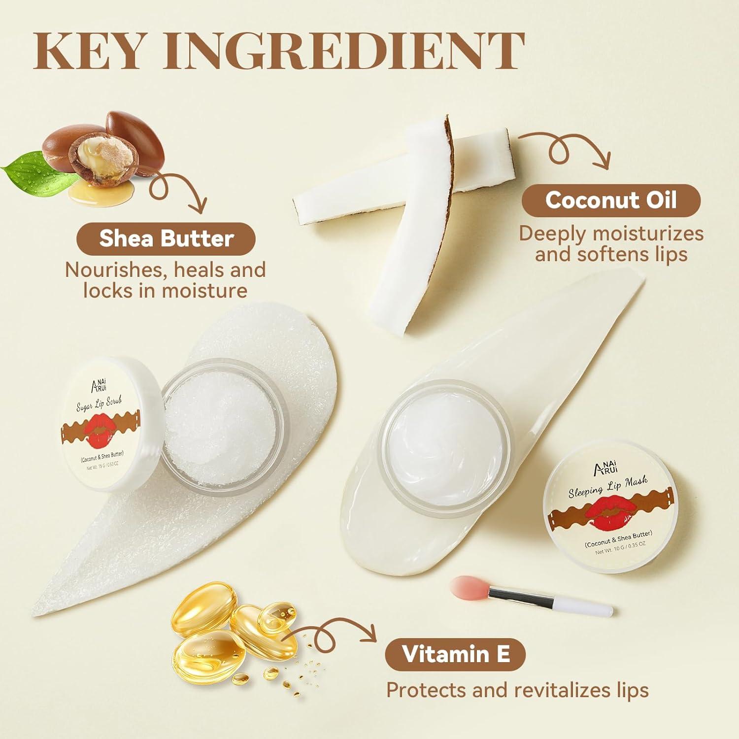 Conjunto Exfoliante y Mascarilla Labial ANAI RUI Coco 68g