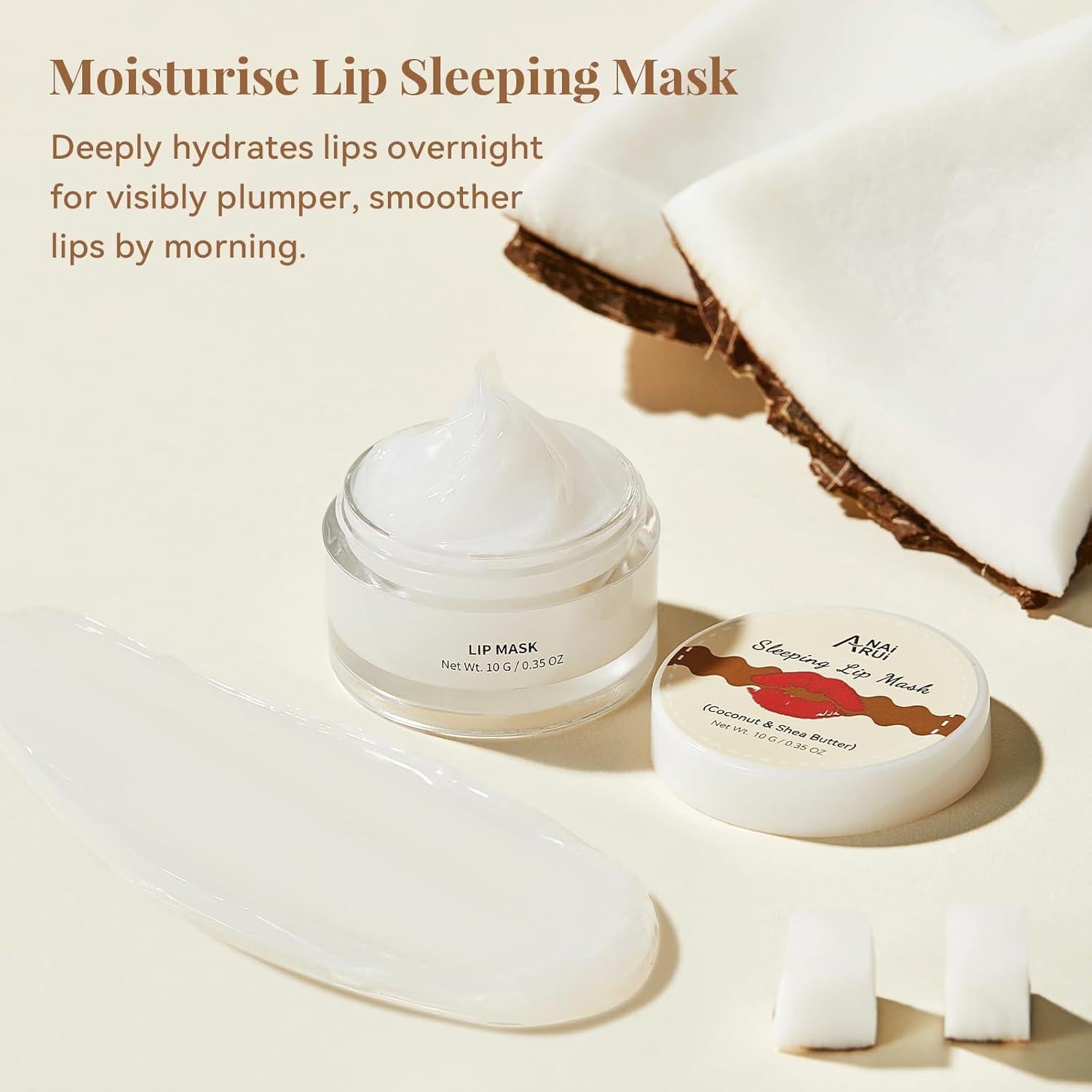 Conjunto Exfoliante y Mascarilla Labial ANAI RUI Coco 68g