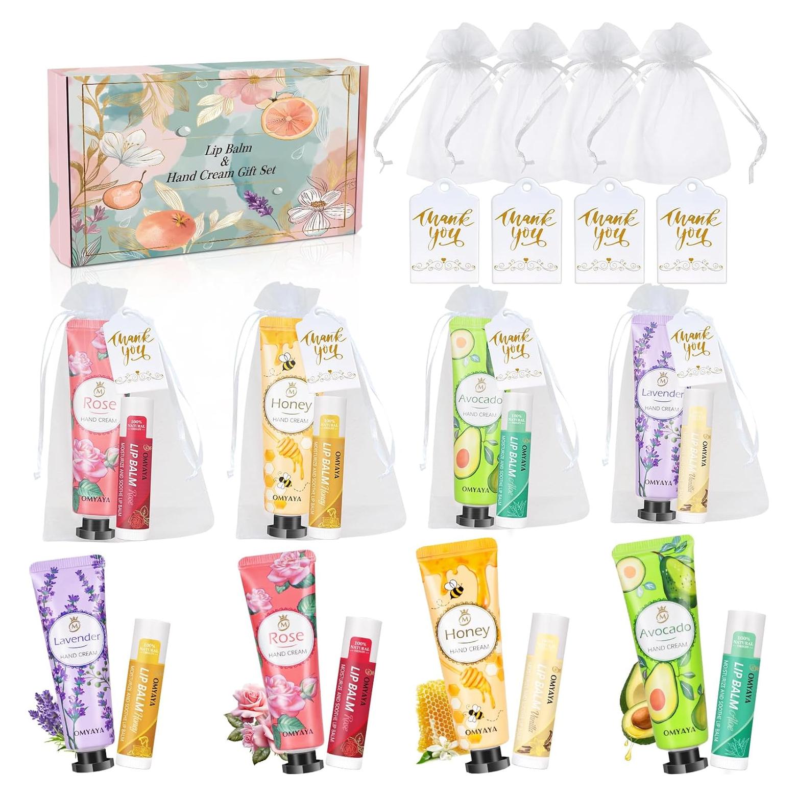 16 Paquete Regalo Balsamo Labial y Crema de Manos Aottom