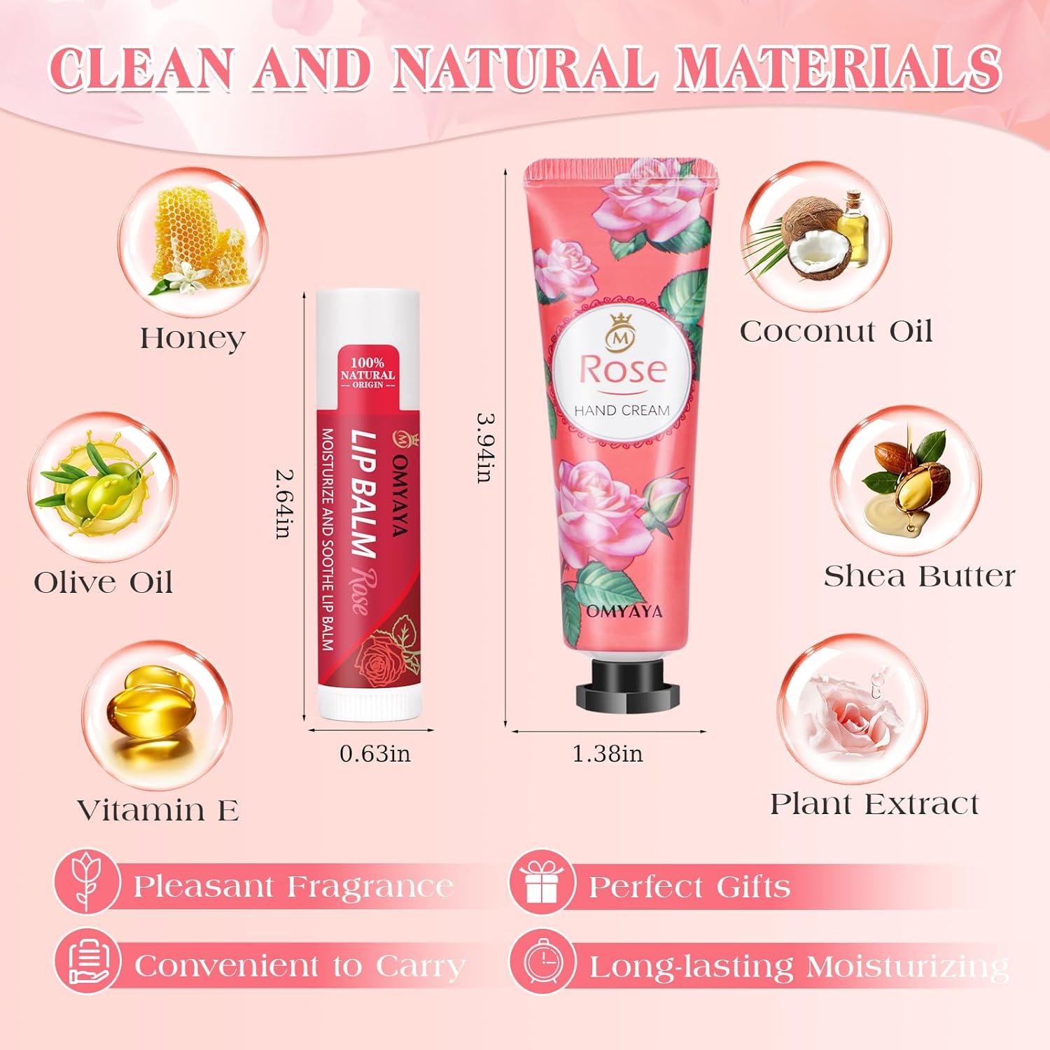 16 Paquete Regalo Balsamo Labial y Crema de Manos Aottom