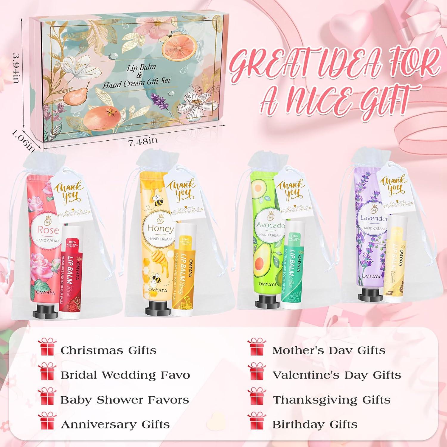 16 Paquete Regalo Balsamo Labial y Crema de Manos Aottom