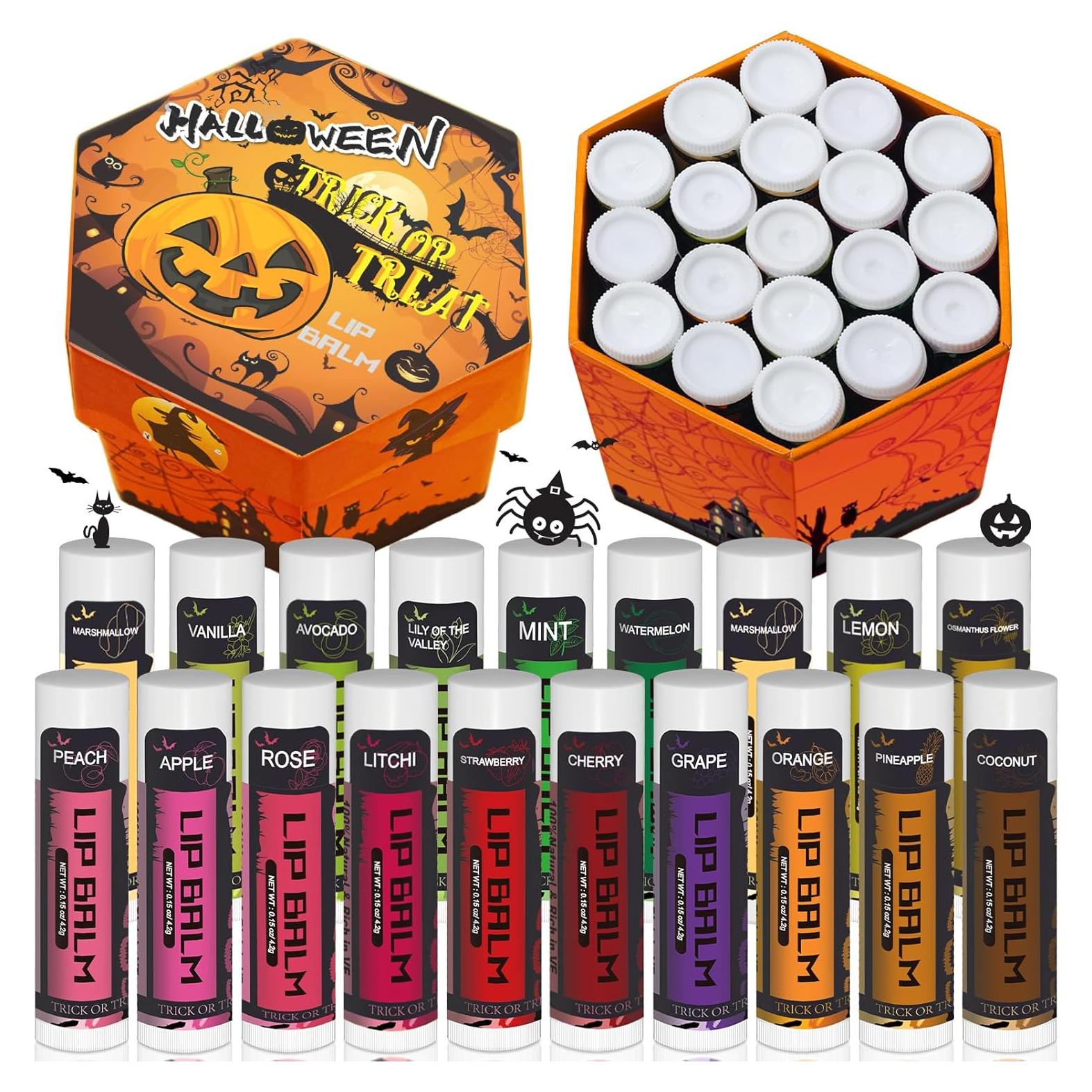 Set de Balsamos Labiales Halloween Yopela 19 Piezas 18 Sabores