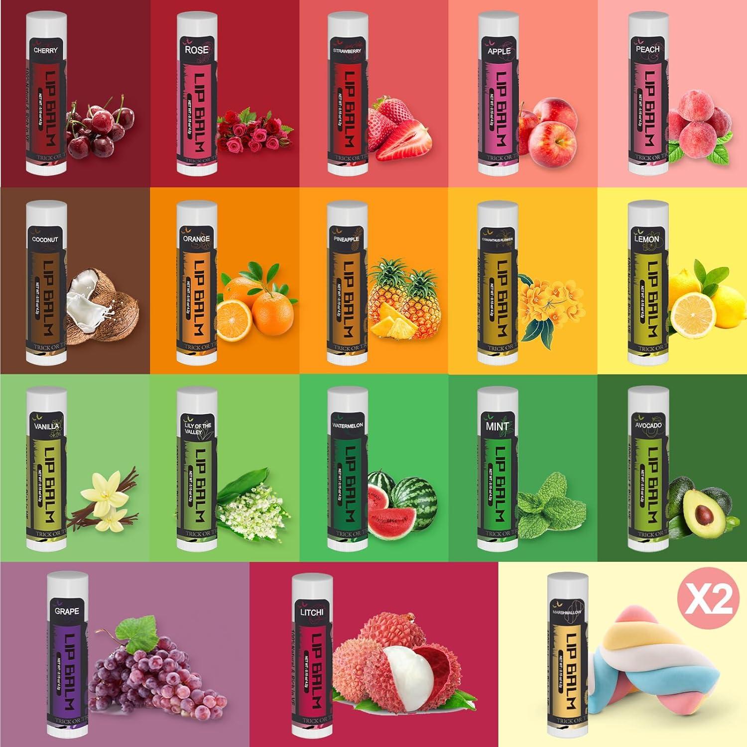 Set de Balsamos Labiales Halloween Yopela 19 Piezas 18 Sabores