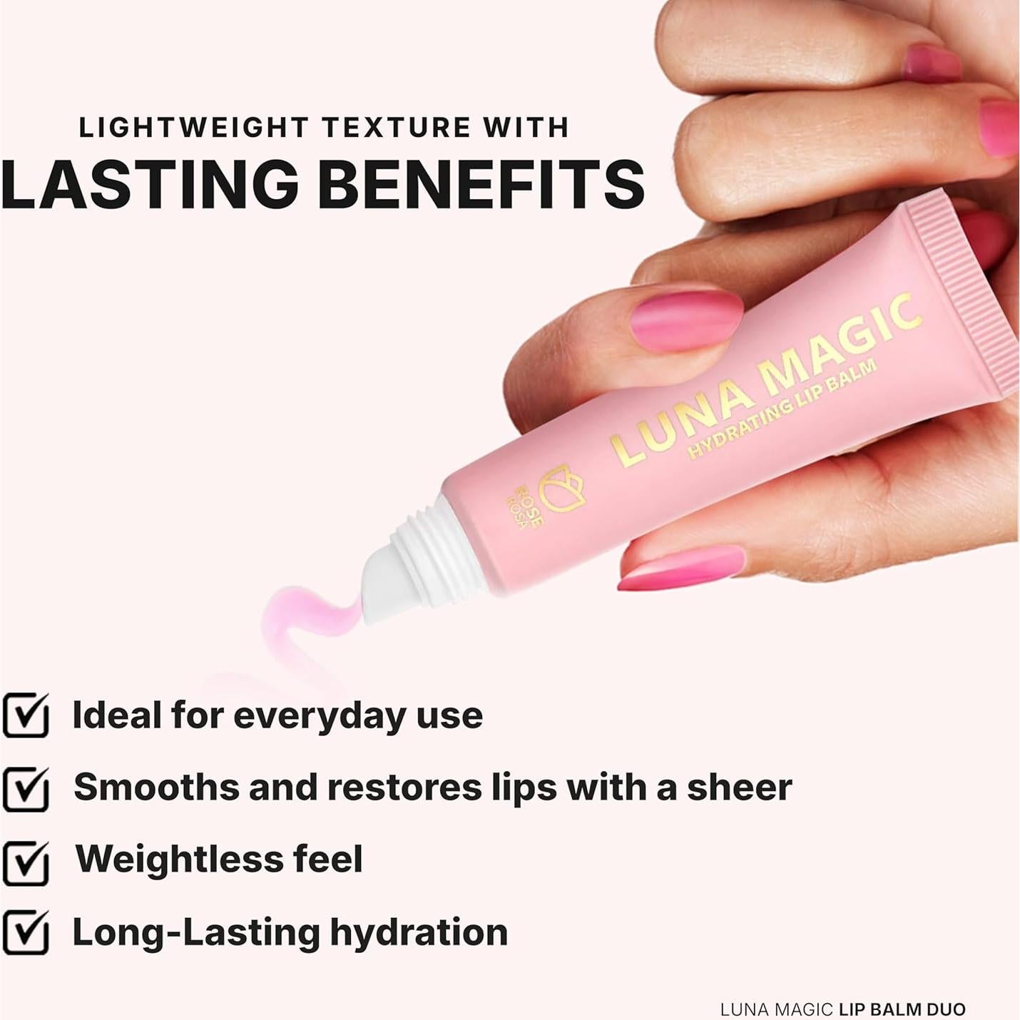 Dúo de bálsamo labial hidratante Luna Magic Menta/Rosa 28g