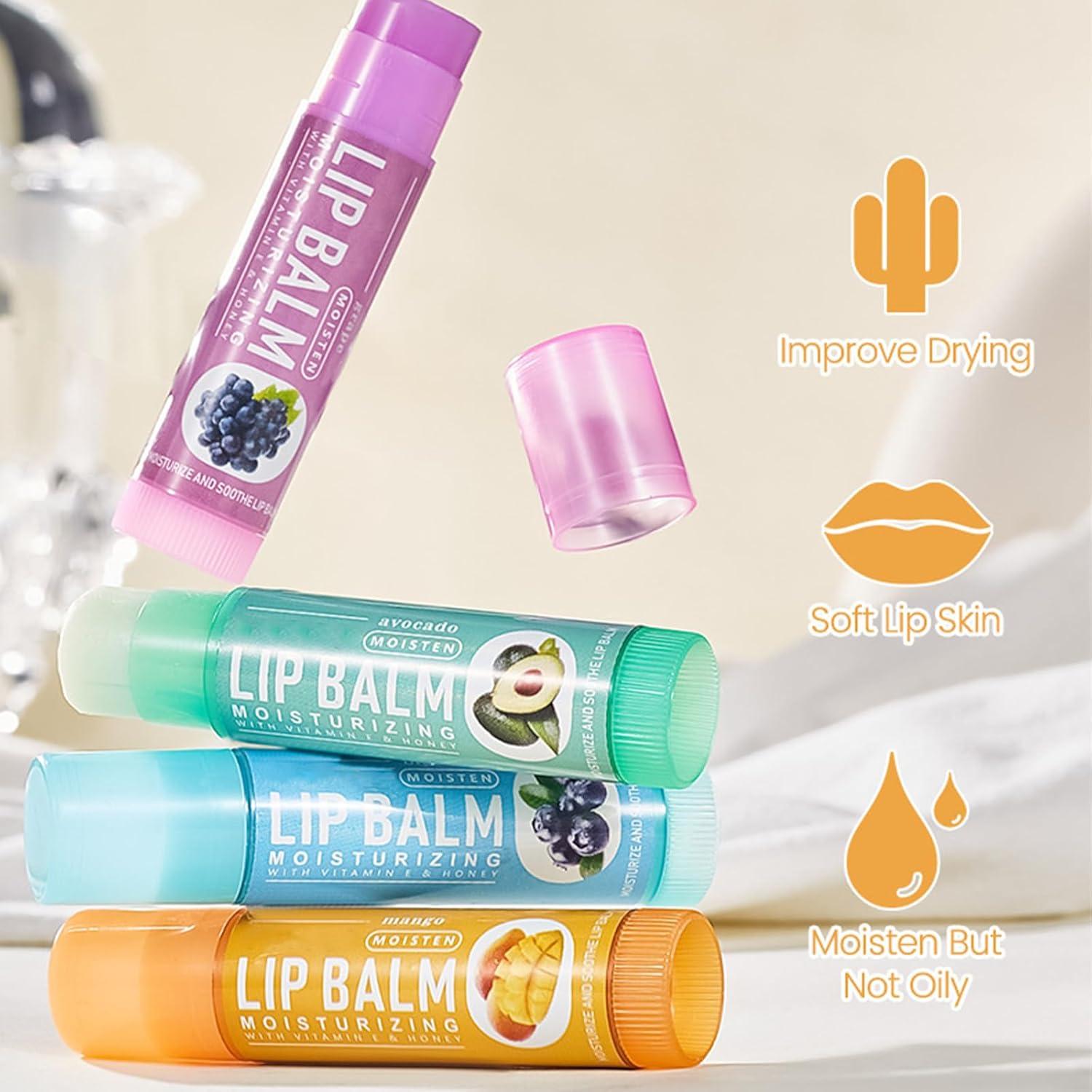 Set 6 Balsamos Labiales Naturales Charm Kiss - Hidratantes Frutales