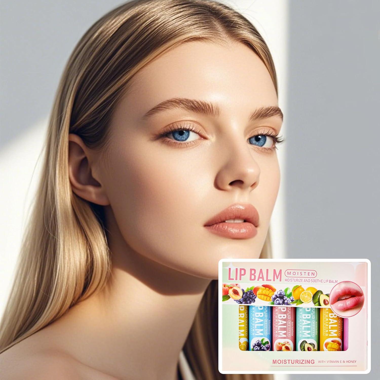 Set 6 Balsamos Labiales Naturales Charm Kiss - Hidratantes Frutales