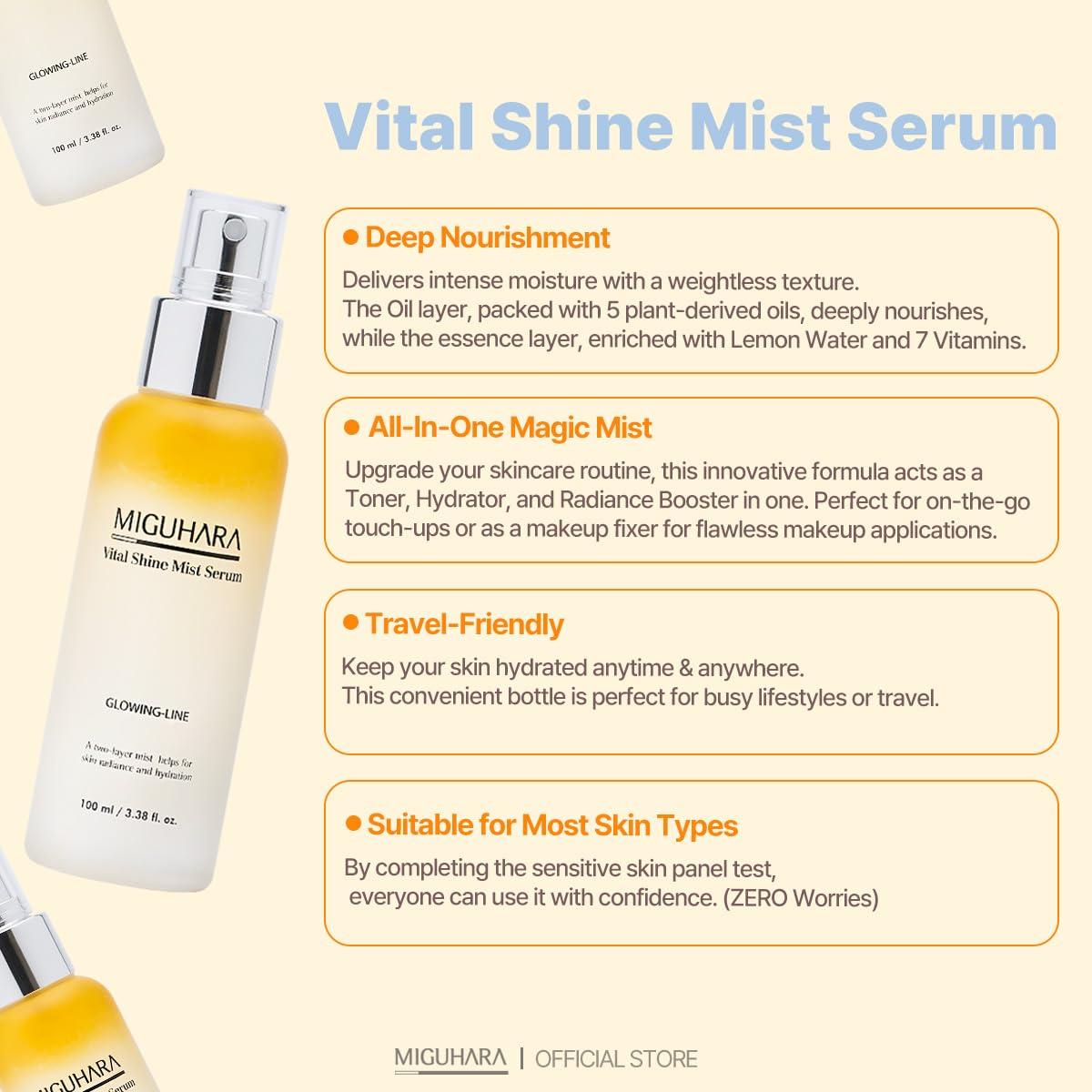 MIGUHARA Vital Shine Mist Serum 100ml - Hidratante Coreano