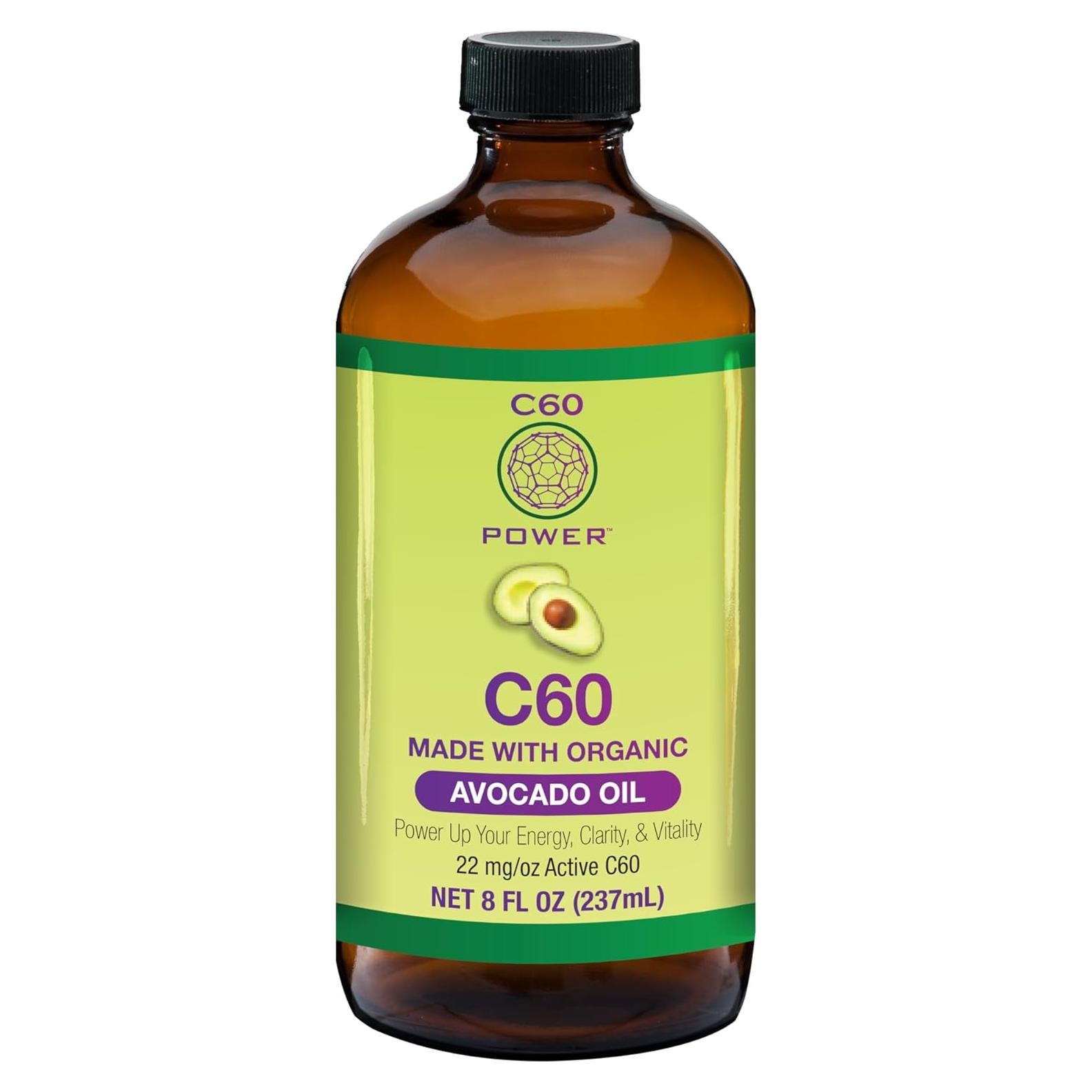 Aceite de Aguacate Orgánico C60 Purple Power 236.6 ml - 99.99% Puro