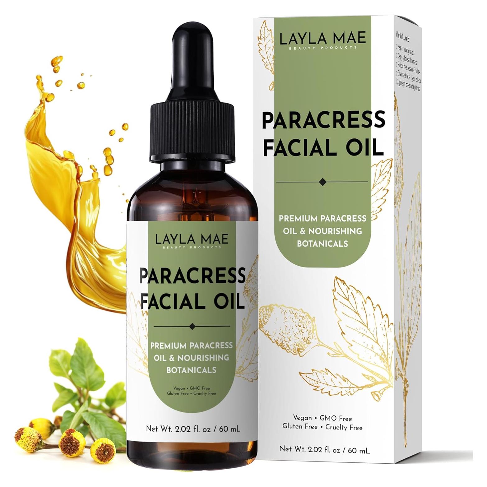 Aceite Facial Layla Mae Paracress 60 mL - Hidratante Antienvejecimiento