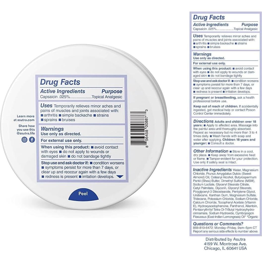 Loción Corporal ASUTRA con Magnesio y Capsaicina 198 g