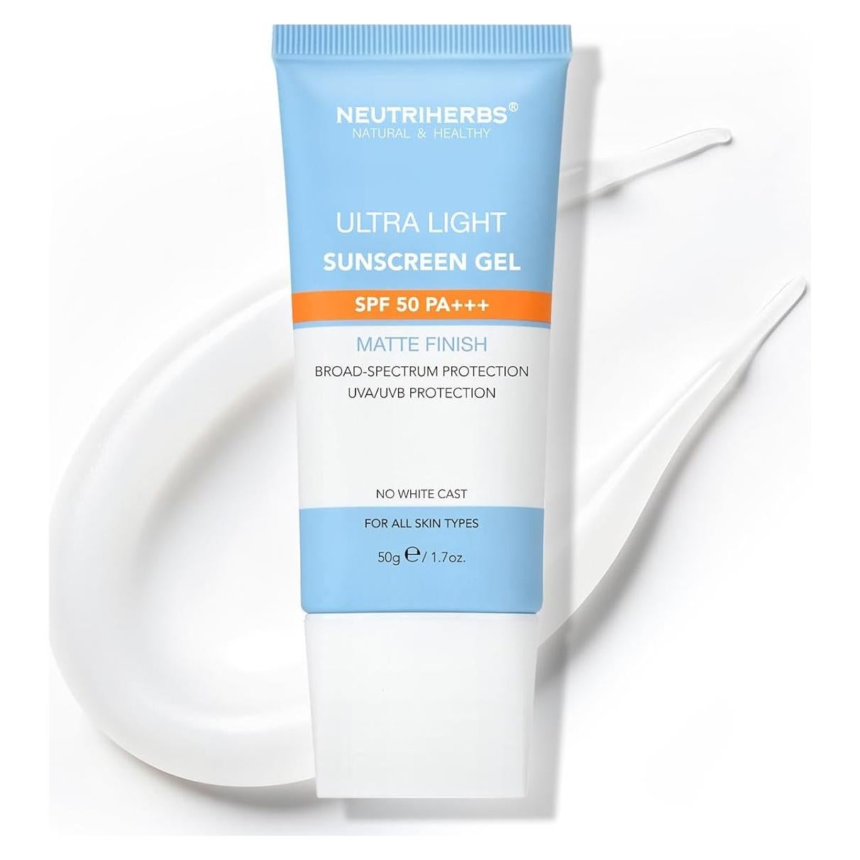 Protector Solar Gel Neutriherbs SPF50 48g - Sin Residuo Blanco