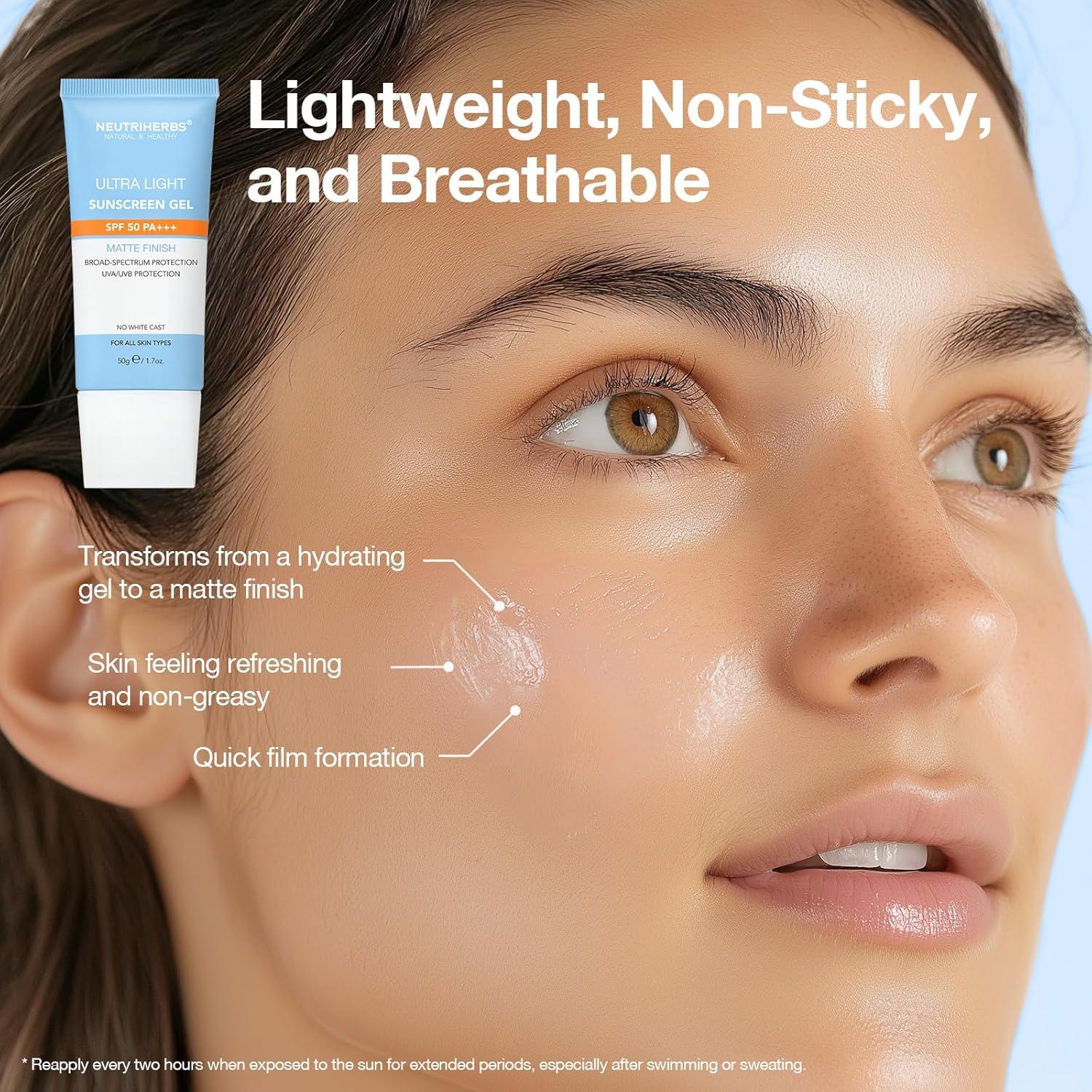 Protector Solar Gel Neutriherbs SPF50 48g - Sin Residuo Blanco