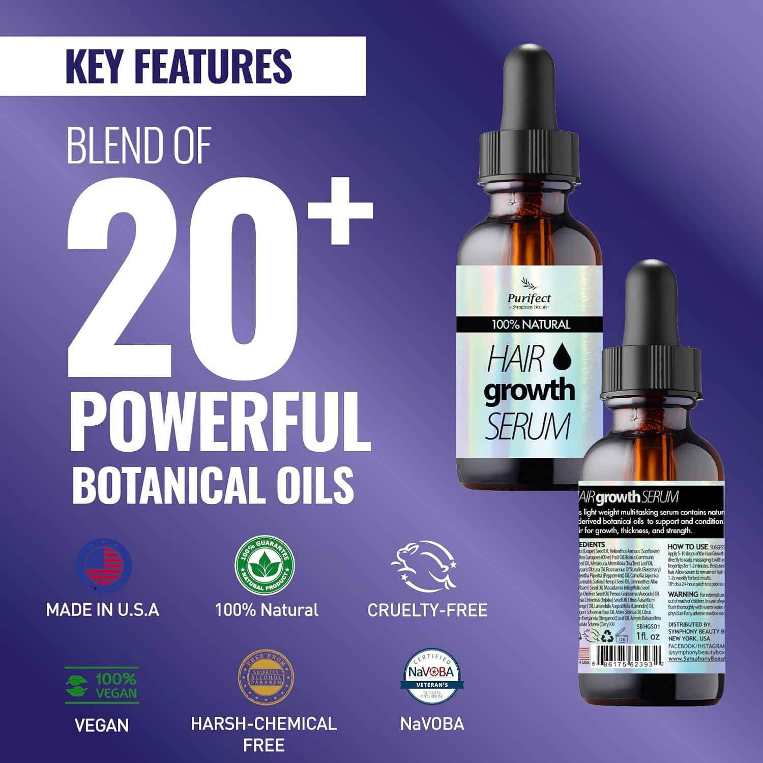 Suero de Crecimiento Capilar Purifect 29.57 ml - Fortalece y Nutre