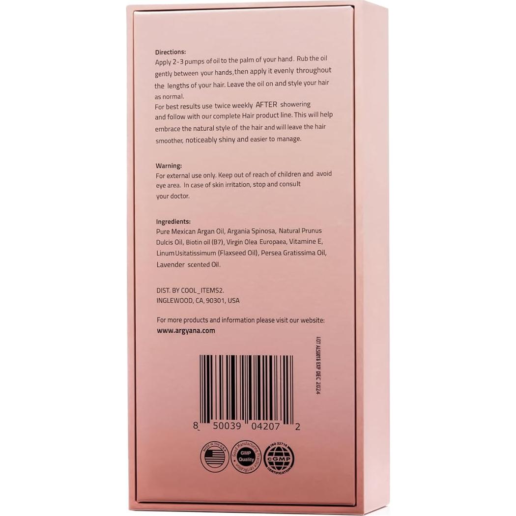 Suero Reparador Anti-Frizz Argyana 30 ml para Cabello Dañado