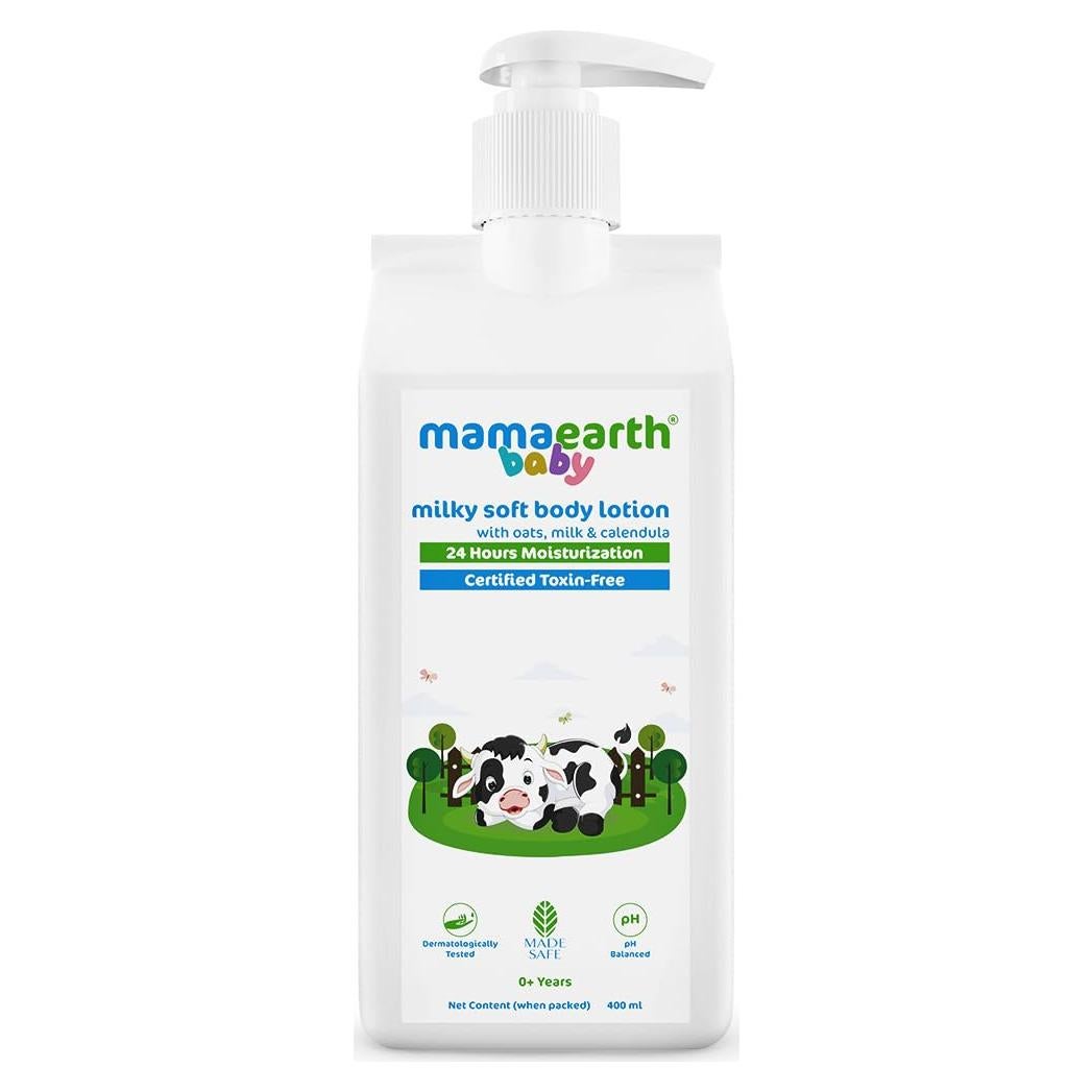 Loción Corporal Suave Mamaearth 400ml con Leche y Caléndula