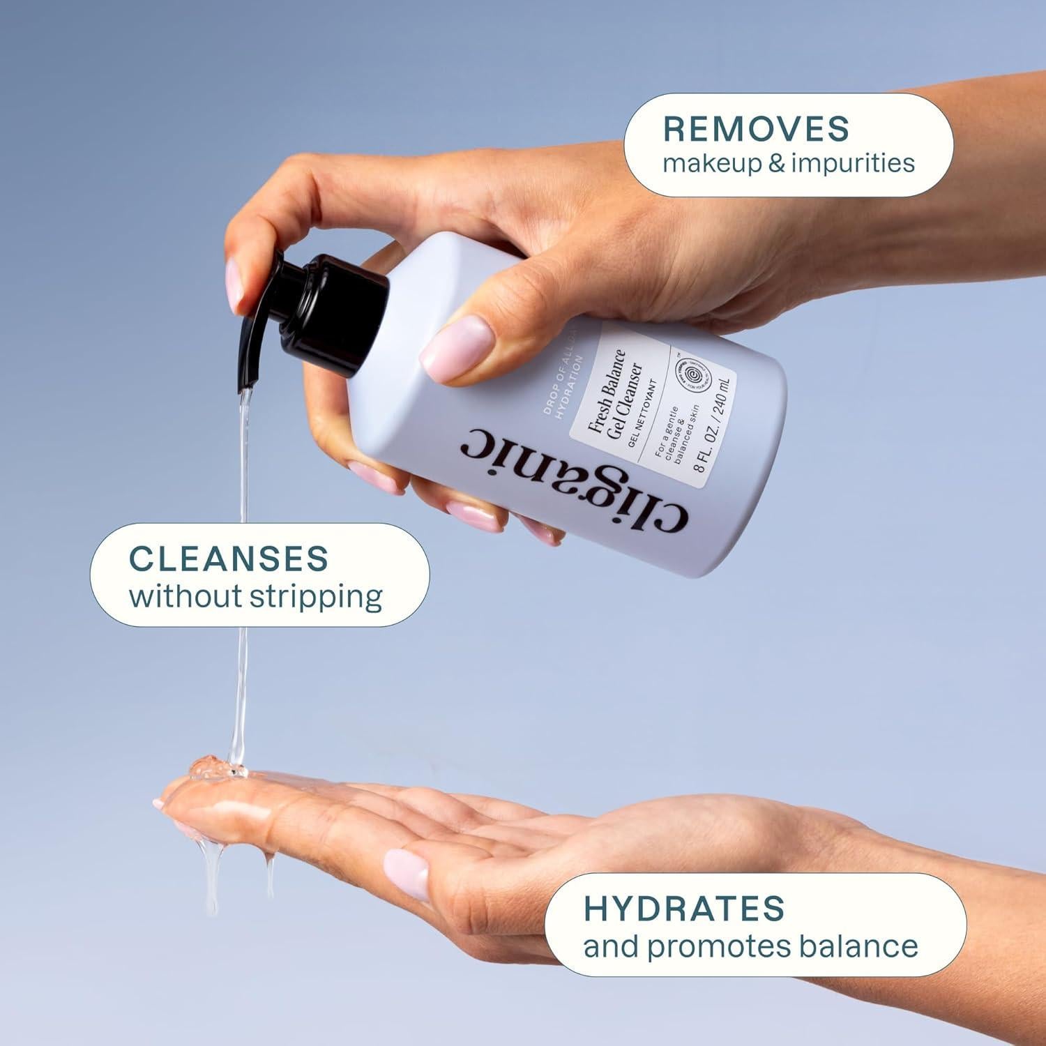 Gel Limpiador Facial Cliganic 283.5g - Hidratante y Suave