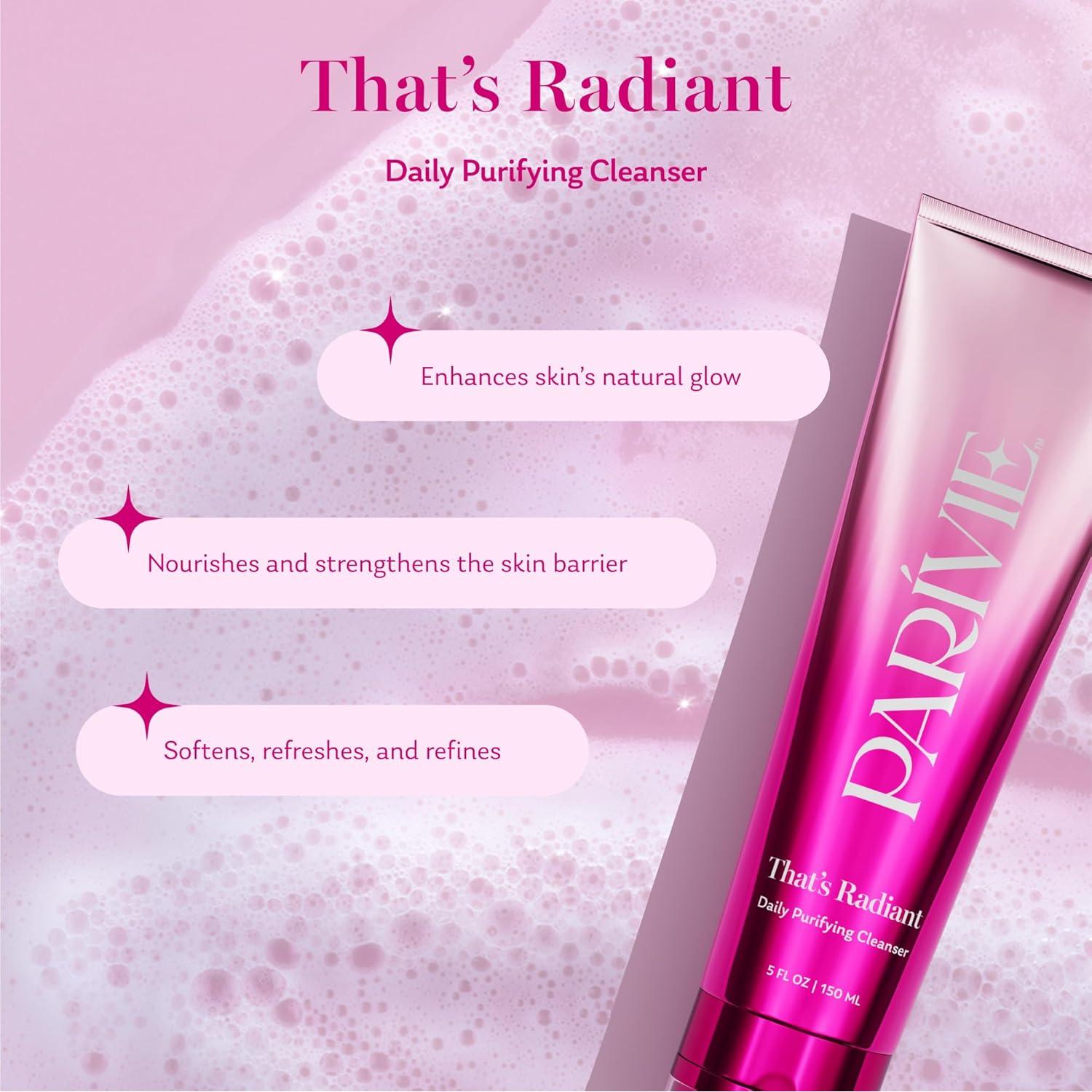 Limpiador Facial Diario Parivie Eso es Radiante 148 ml - Gel-a-Crema con BHA y Ceramidas