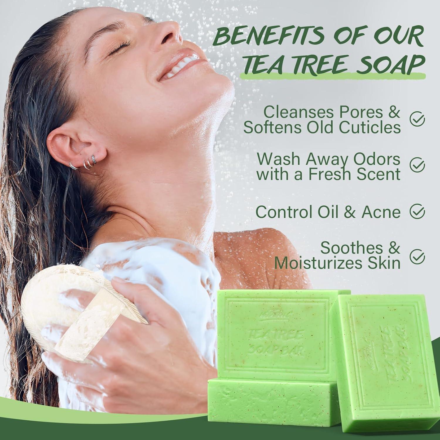 Jabón de Árbol de Té 3x100g - Limpieza Facial y Corporal