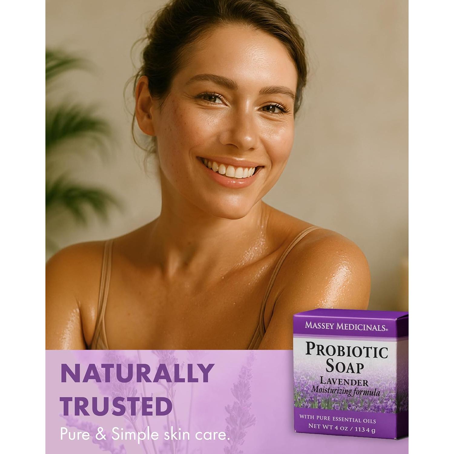 Jabón Natural Probiotico Massey - Lavanda - 3 Barras de 113g