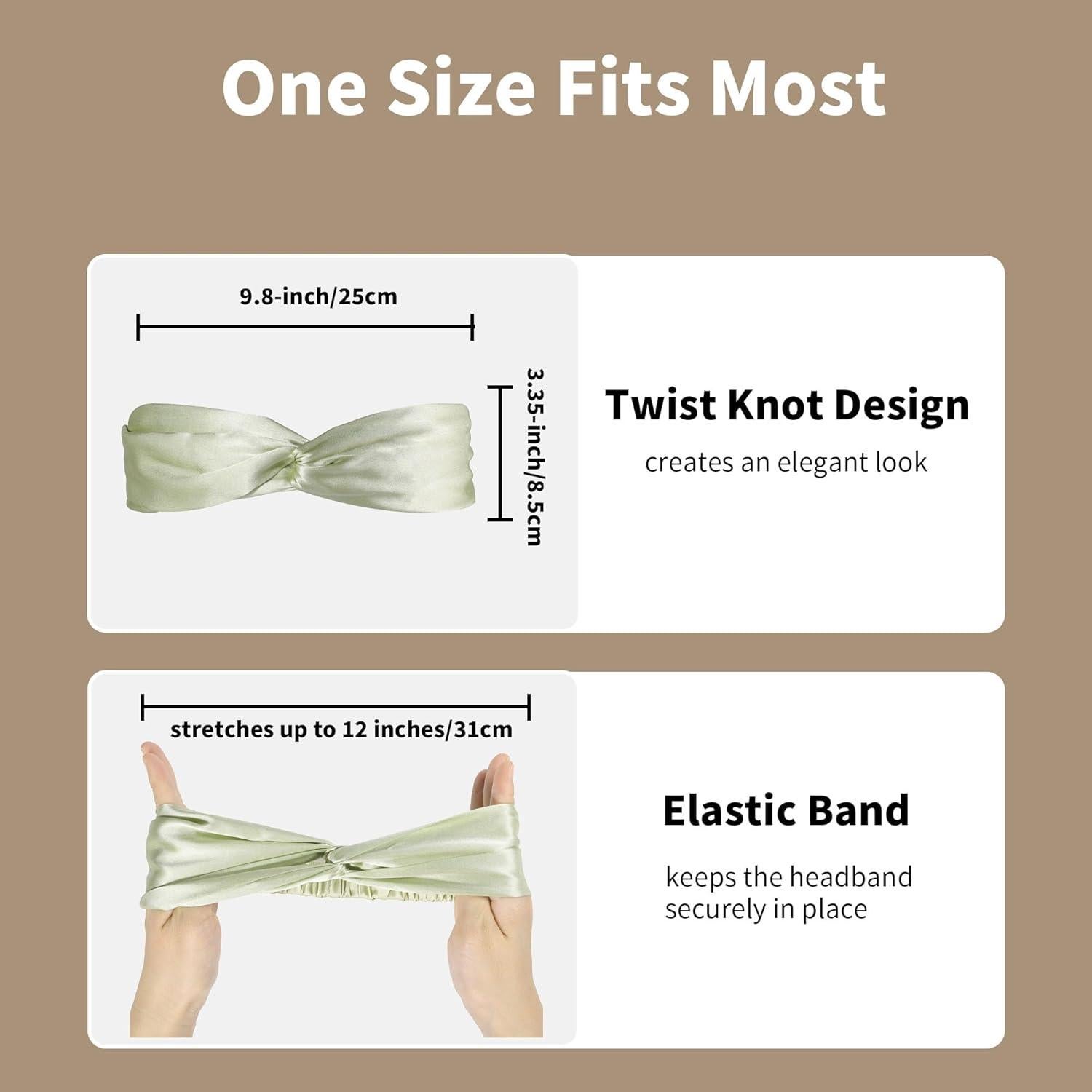 Cinta para la cabeza de seda de morera ZLYC elástica 8.5 cm