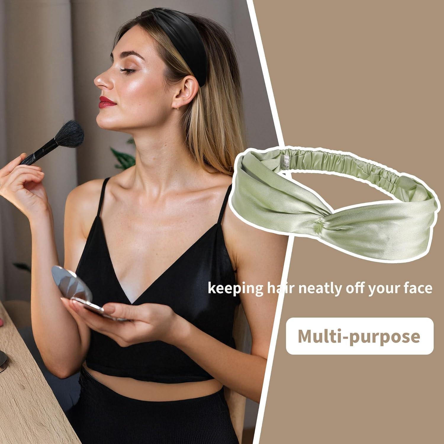 Cinta para la cabeza de seda de morera ZLYC elástica 8.5 cm