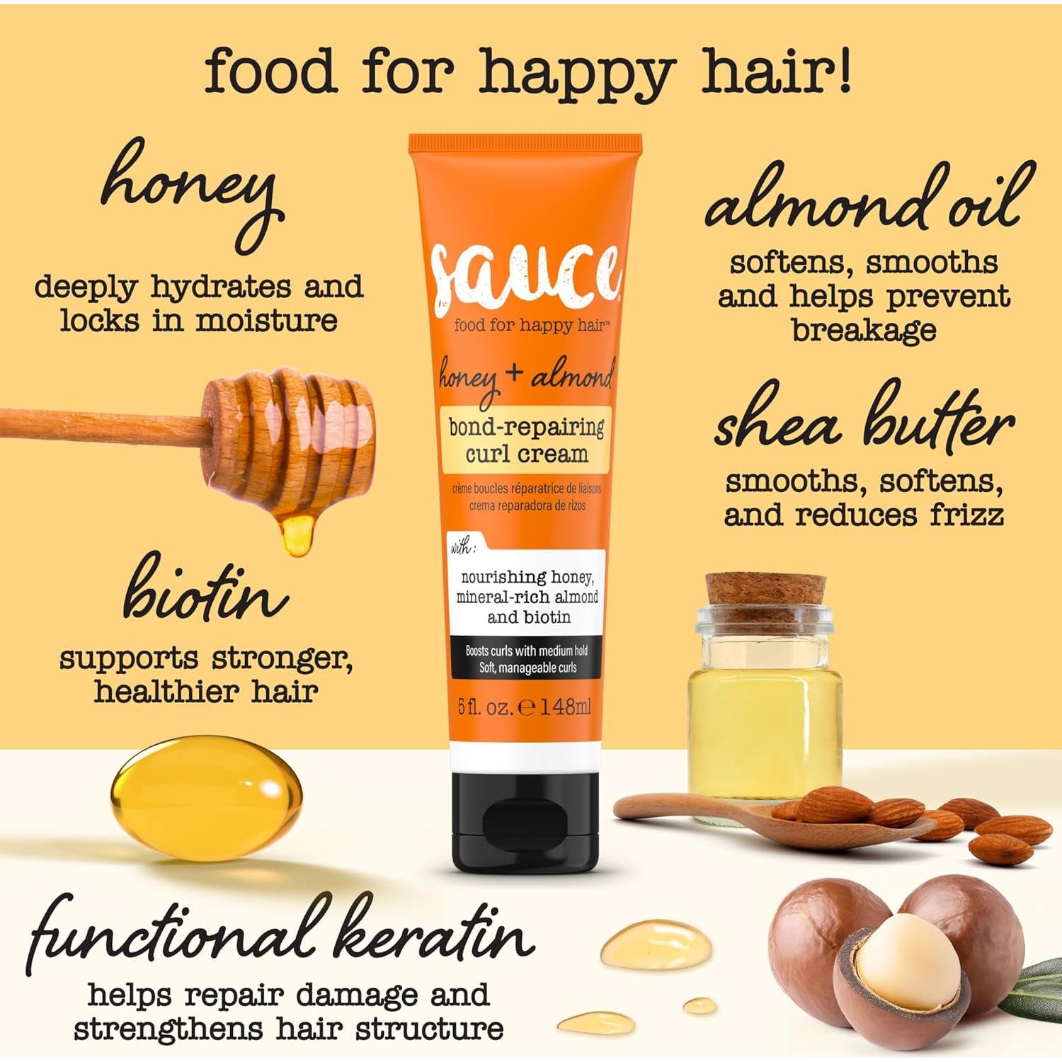 Crema para Rizos Sauce Honey 148 ml - Controla Frizz y Define