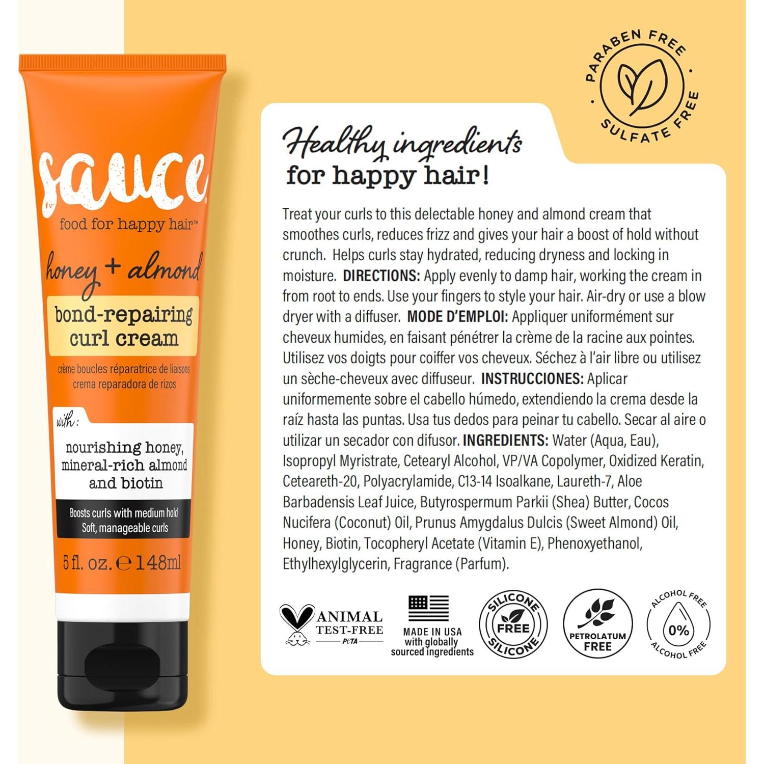 Crema para Rizos Sauce Honey 148 ml - Controla Frizz y Define