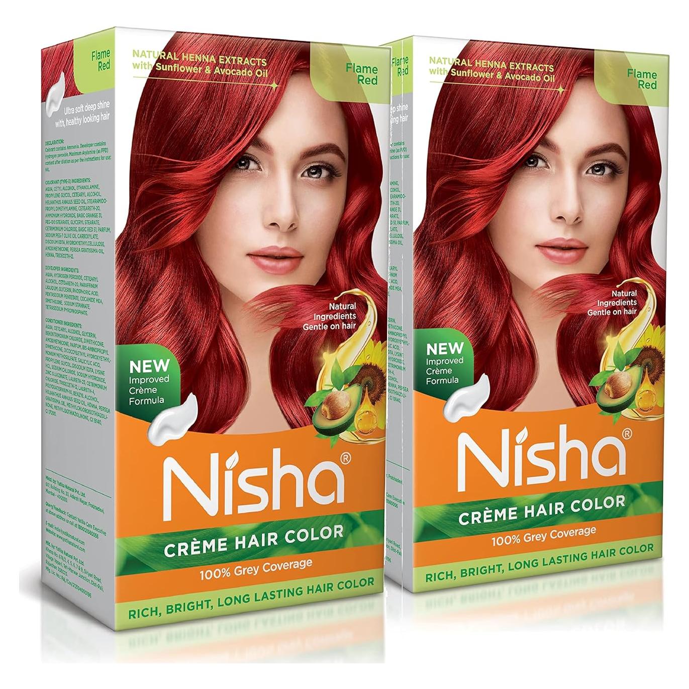 Color de Cabello Nisha Crème Rojo Llama 2x60g Nutritivo