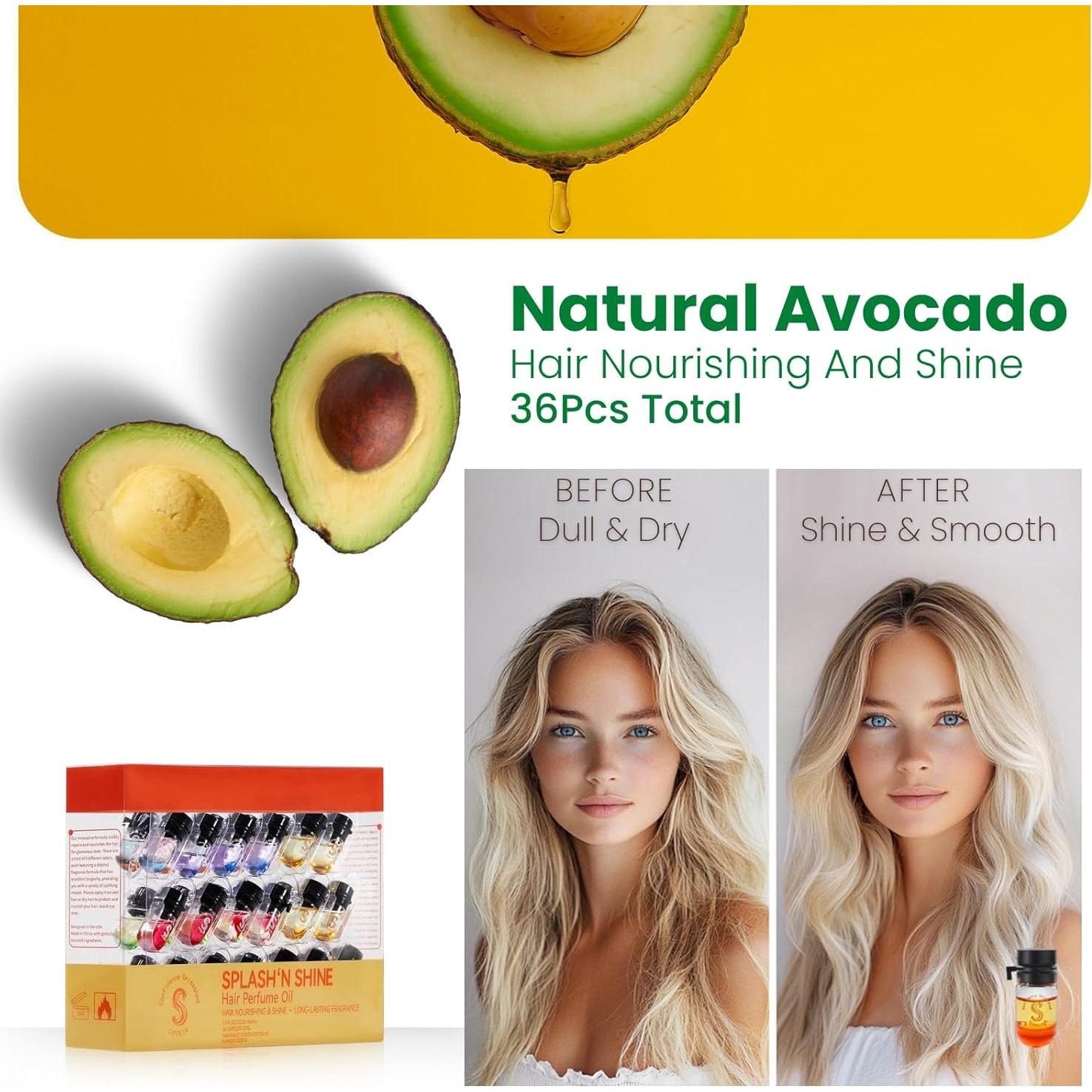 Set 36 Aceites de Perfume para Cabello Splash'n Shine 1.3ml