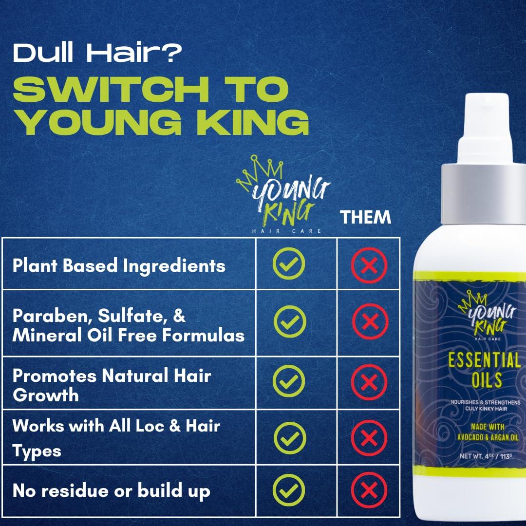 Aceite Esencial para Cabello Young King 113 g - Nutre Rizos