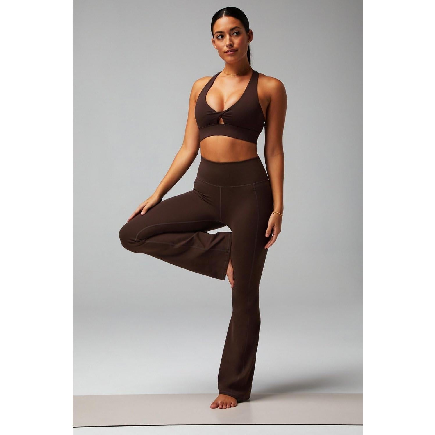 Pantalones Acampanados Fabletics Pureluxe Mujer Cacao
