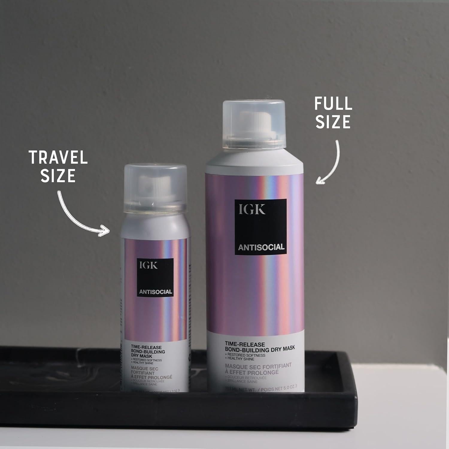 Mascarilla IGK Antisocial para Cabello Seco 147.87 ml + 50.25 ml