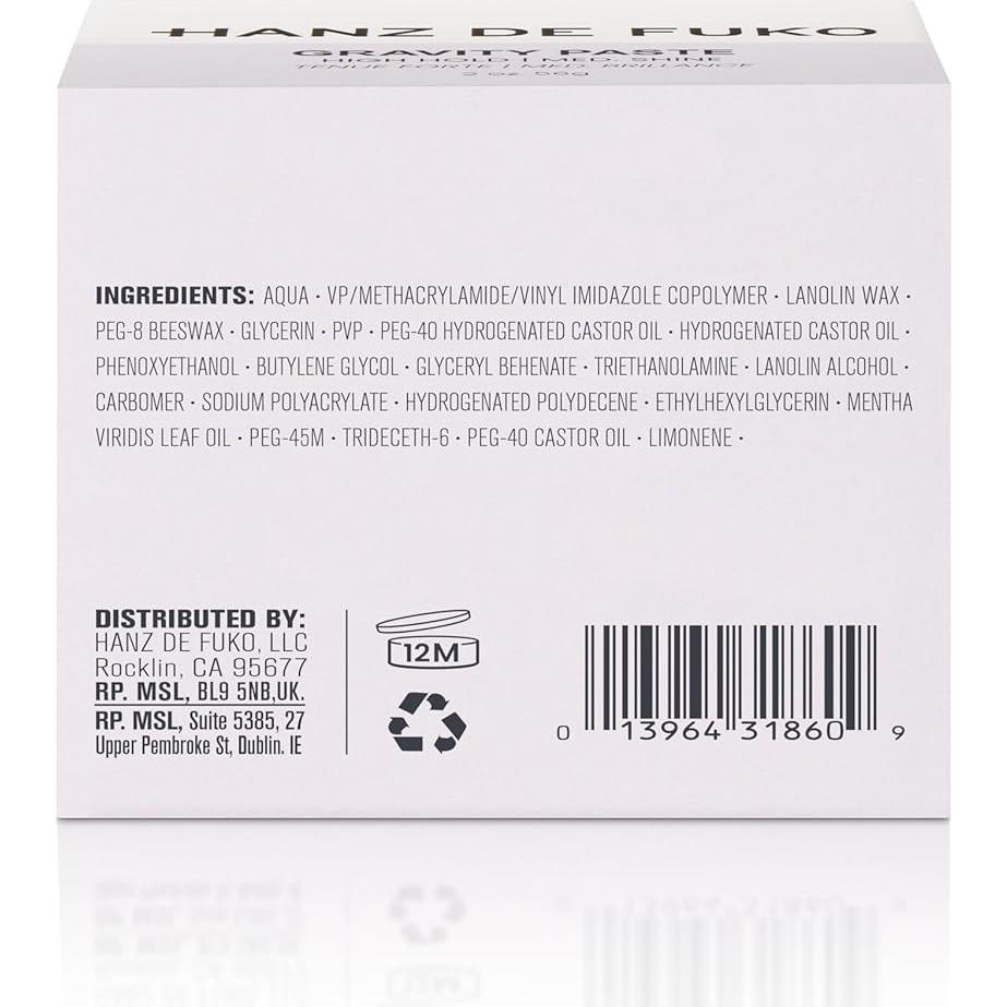 Pasta de Estilo Hanz de Fuko Gravity - 56.7 g, Fuerte Sujeción