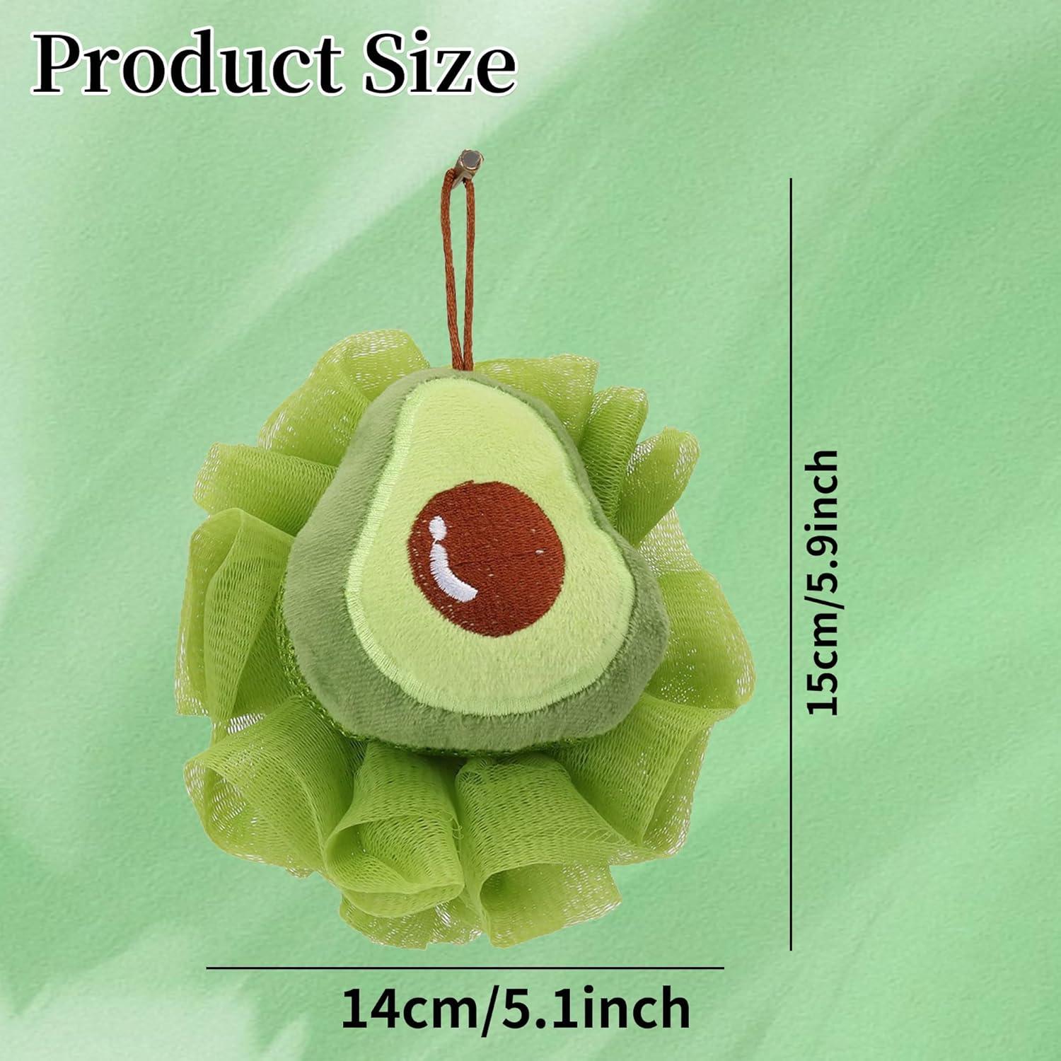 Esponja de Baño Aguacate para Niños - Exfoliante Lufa 13x15cm