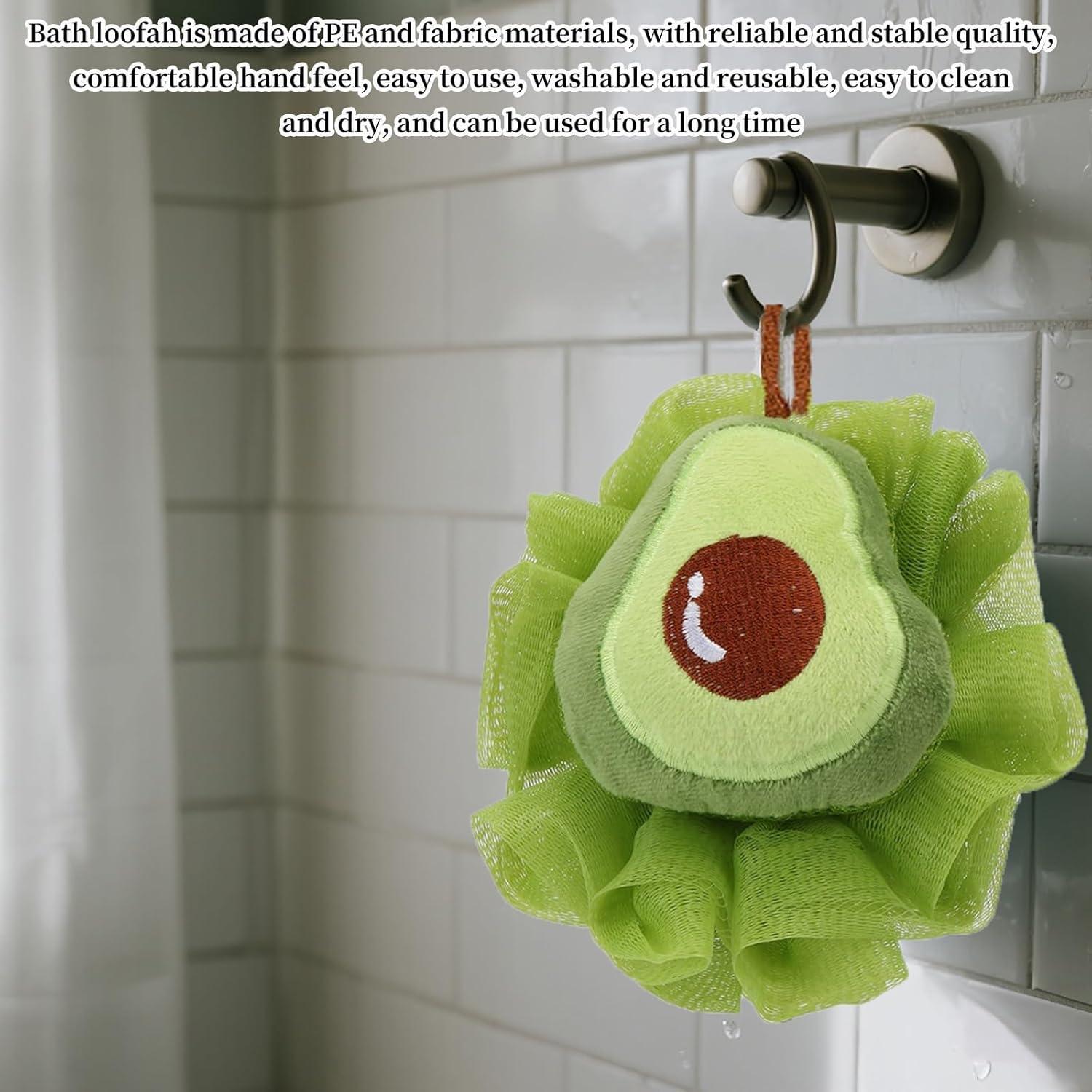 Esponja de Baño Aguacate para Niños - Exfoliante Lufa 13x15cm