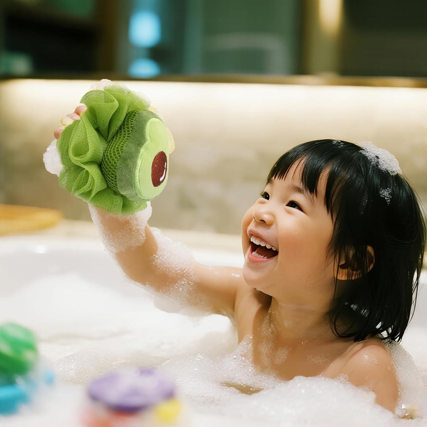 Esponja de Baño Aguacate para Niños - Exfoliante Lufa 13x15cm
