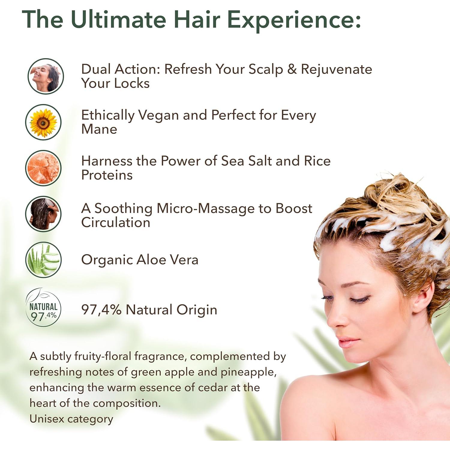 Champú Scrub Orgánico Ecolatier con Aloe Vera 340g - Hidratante y Exfoliante