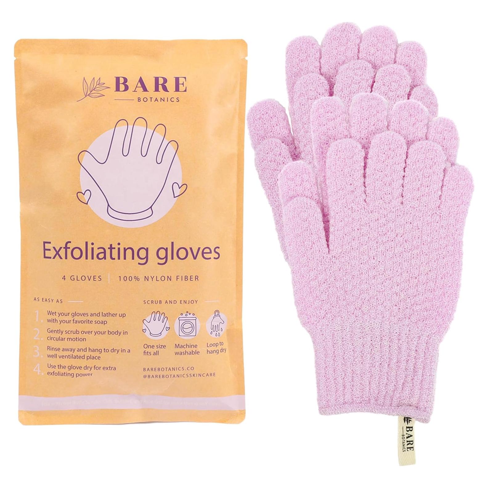 Guantes Exfoliantes de Ducha Bare Botanics Pack de 4 - Lavanda