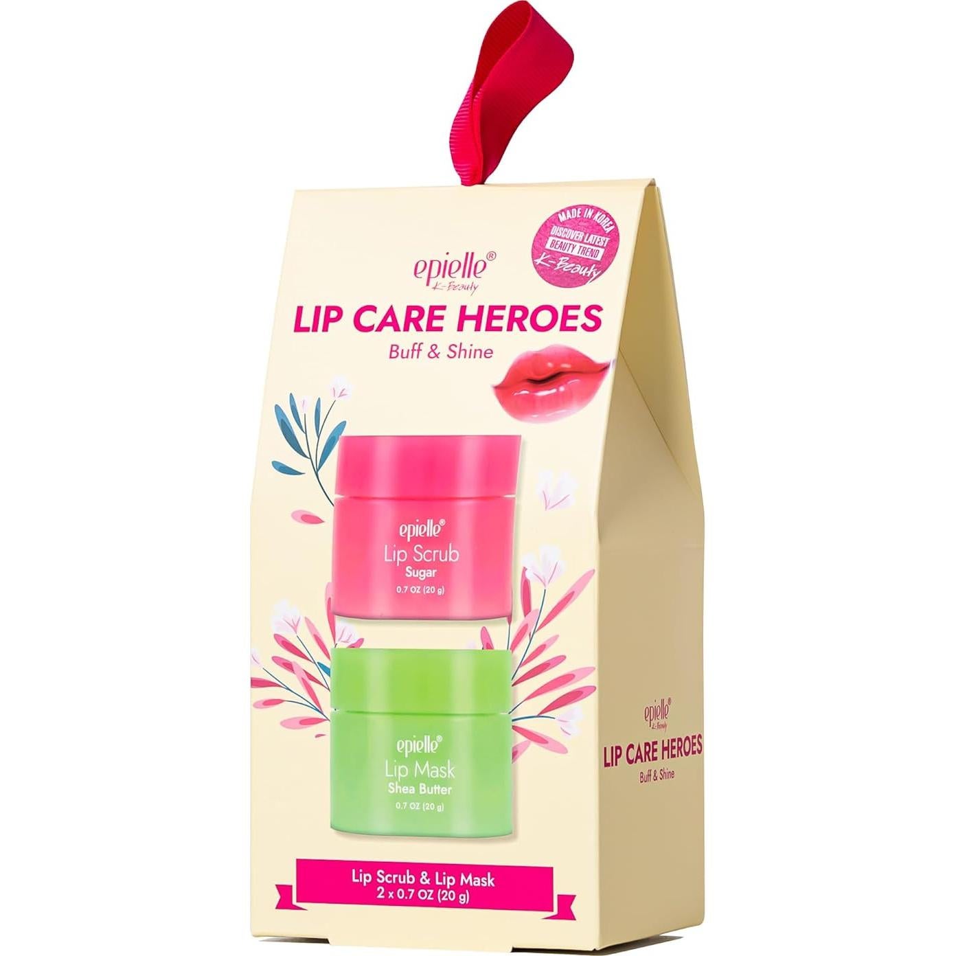 Kit de Cuidado Labial Epielle Buff & Shine - Exfoliante y Máscara