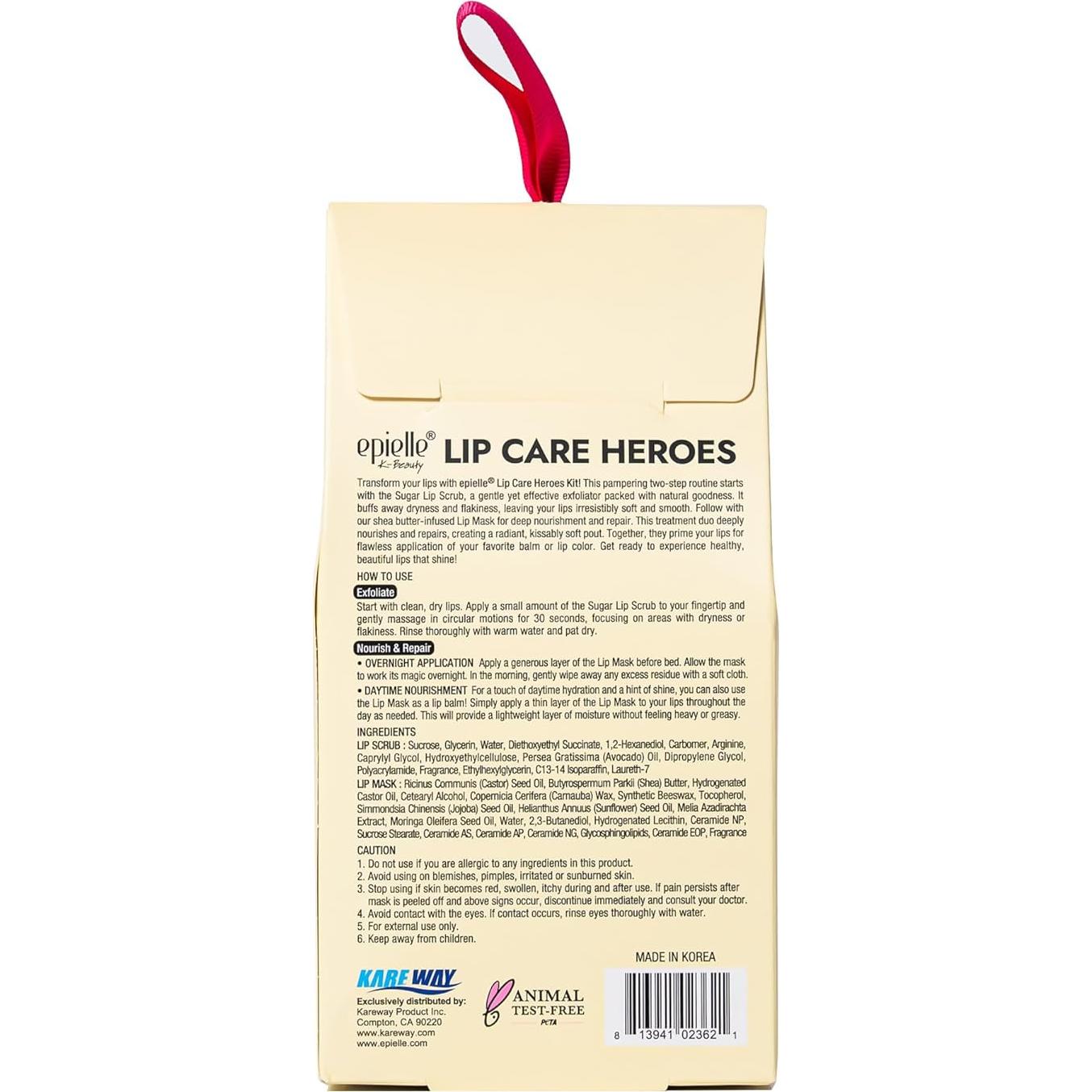 Kit de Cuidado Labial Epielle Buff & Shine - Exfoliante y Máscara