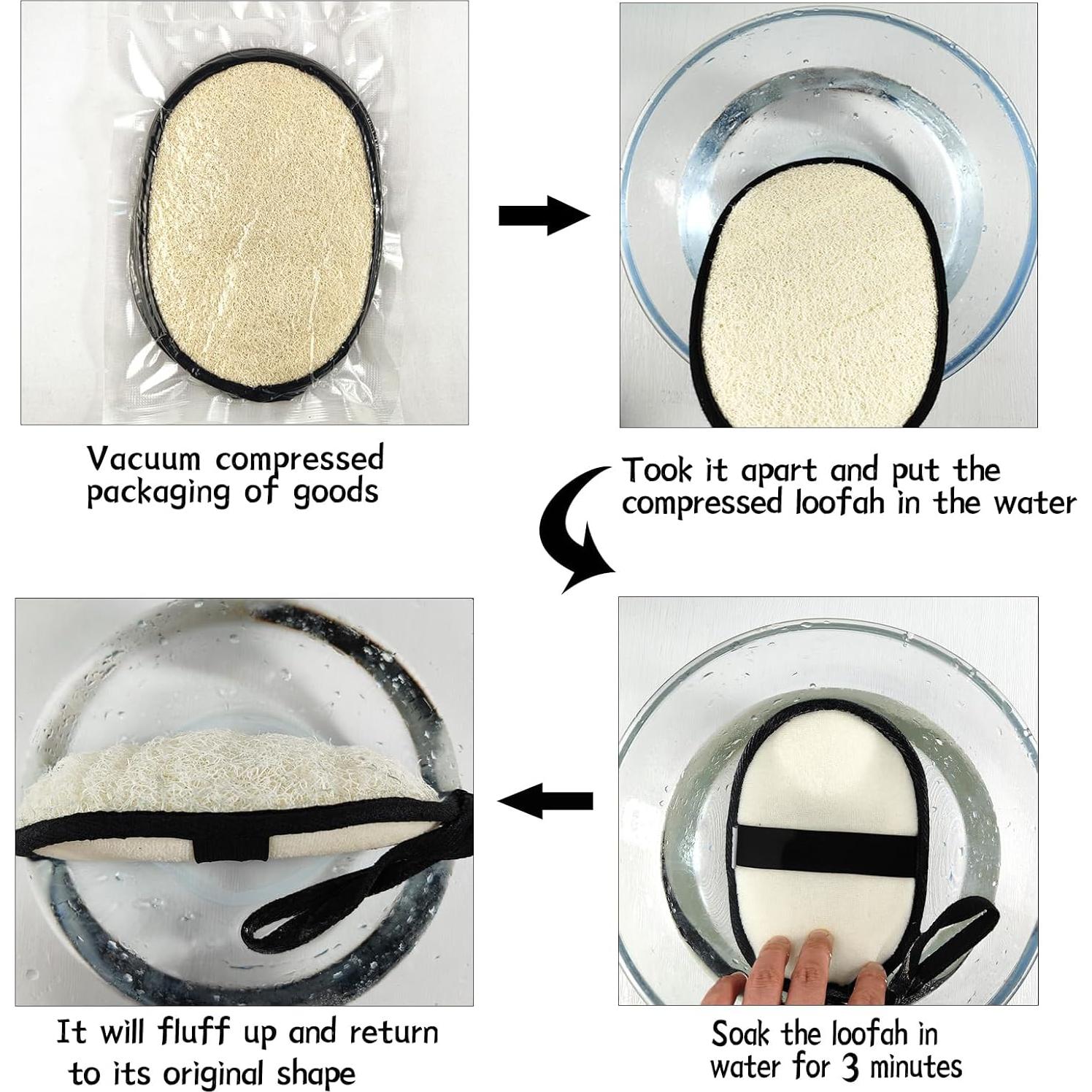 Esponja de Lufa Natural Fepgsy - Grande 17.8cm x 13cm - Exfoliante