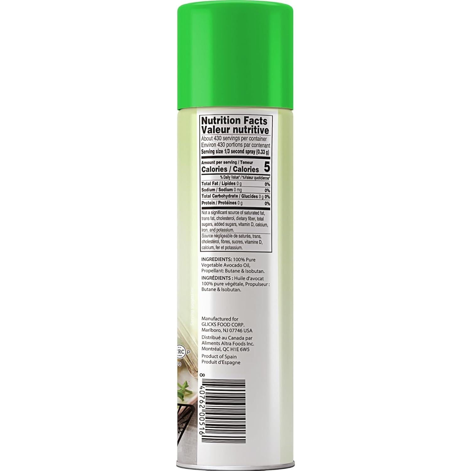 Aceite en Spray de Aguacate Glicks 150 ml - Antiadherente Keto