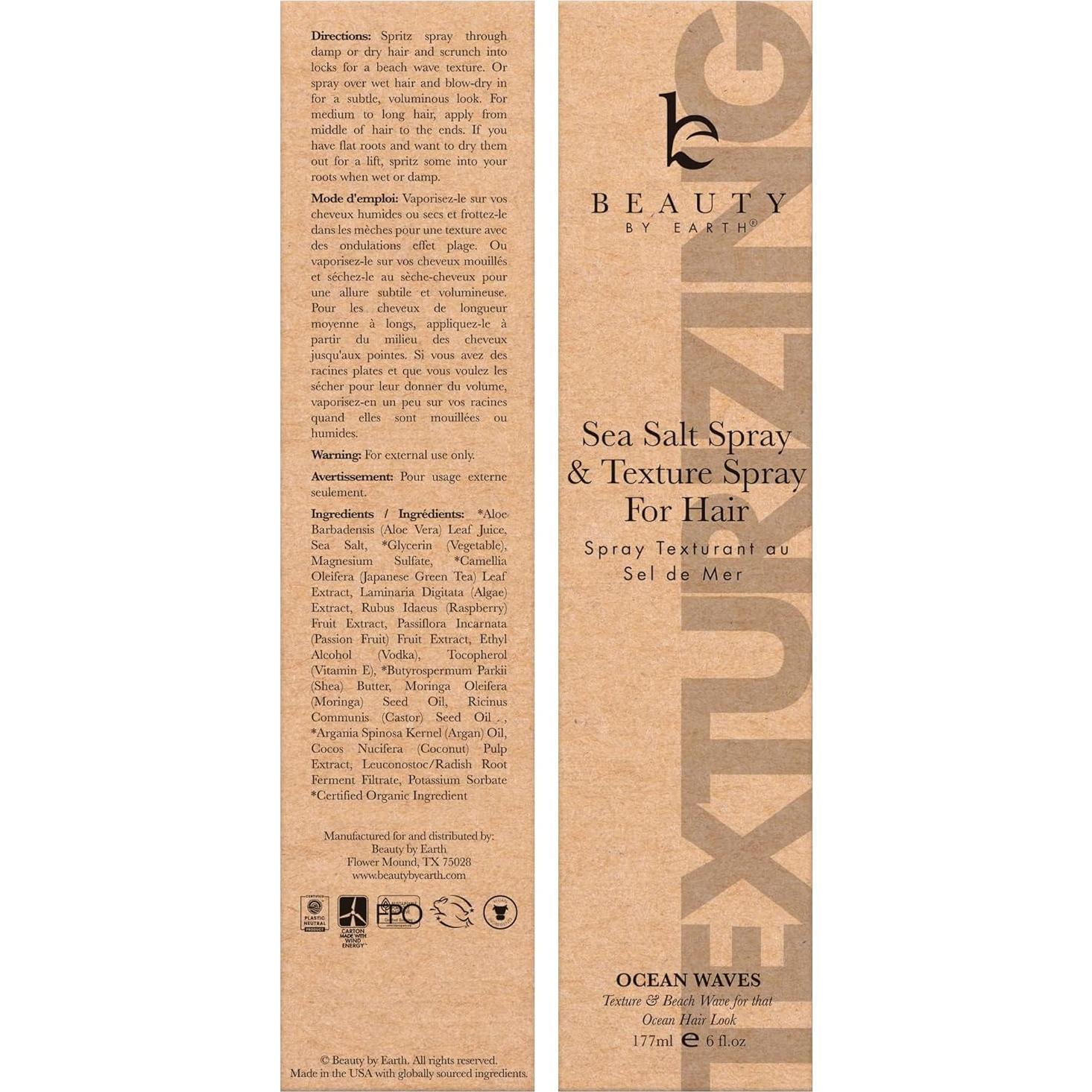 Spray de Sal Marina Beauty by Earth 177 ml - Texturizador Cabello