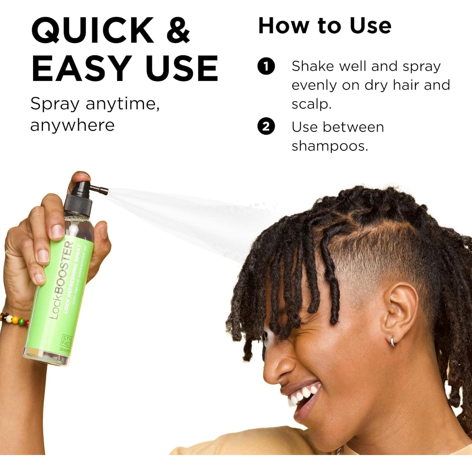 Spray Refrescante LockBOOSTER Style Factor 280 g - Hidratante para Trenzas y Locs