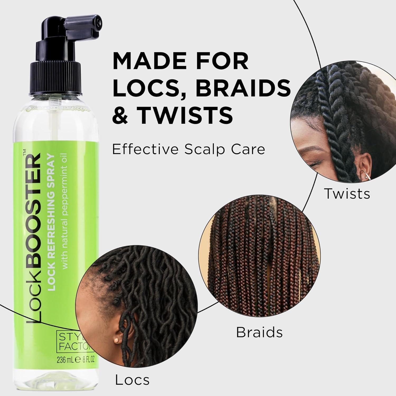 Spray Refrescante LockBOOSTER Style Factor 280 g - Hidratante para Trenzas y Locs