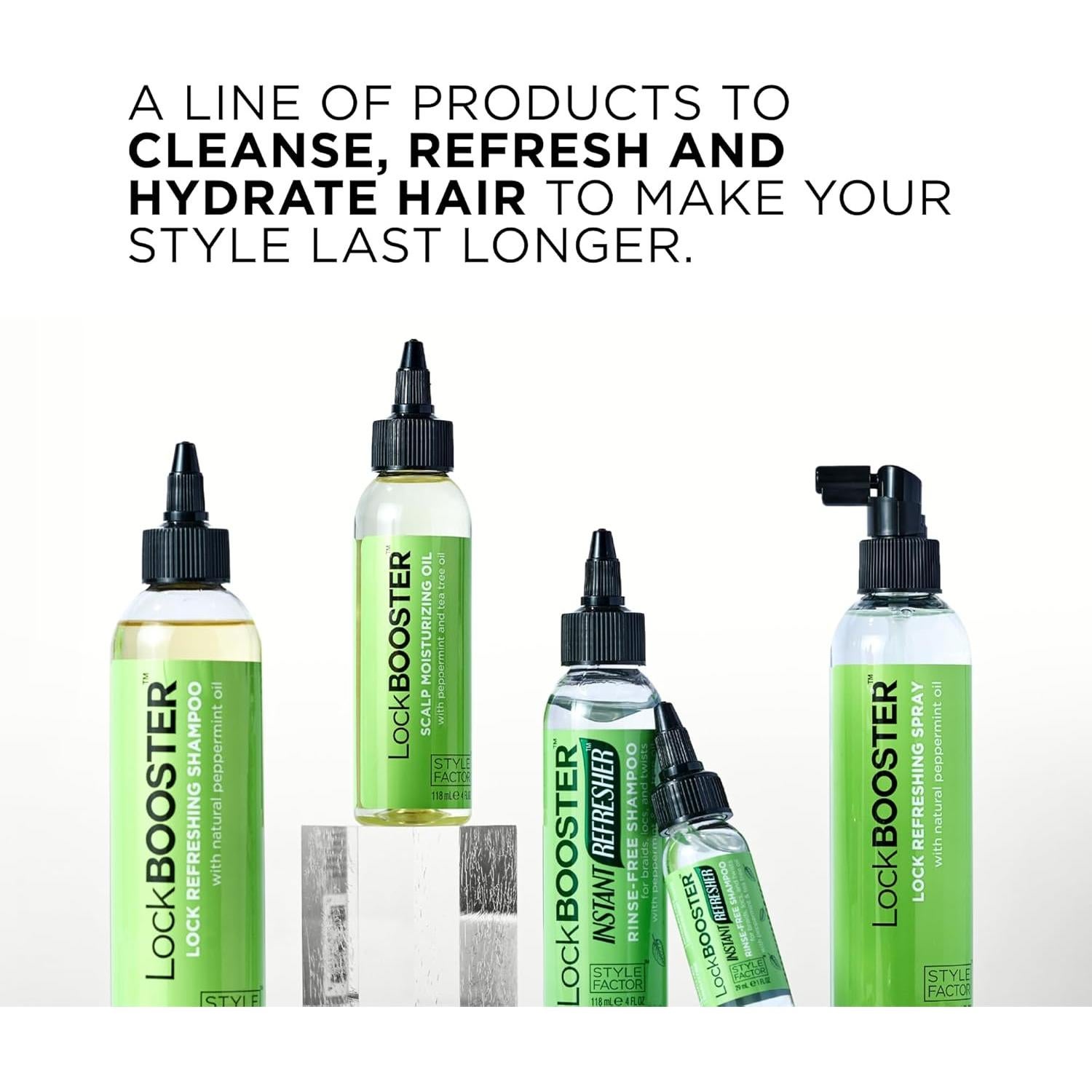 Spray Refrescante LockBOOSTER Style Factor 280 g - Hidratante para Trenzas y Locs