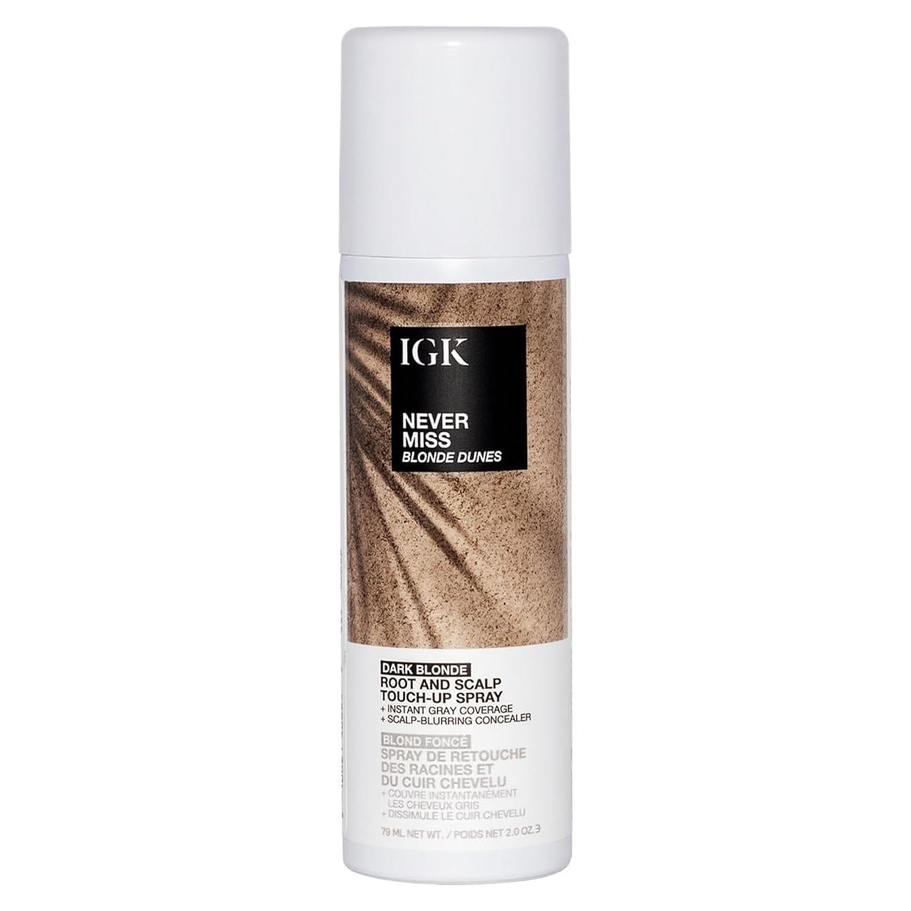 Spray de retoque IGK NUNCA FALLA para raíces - Rubio oscuro 56.7g
