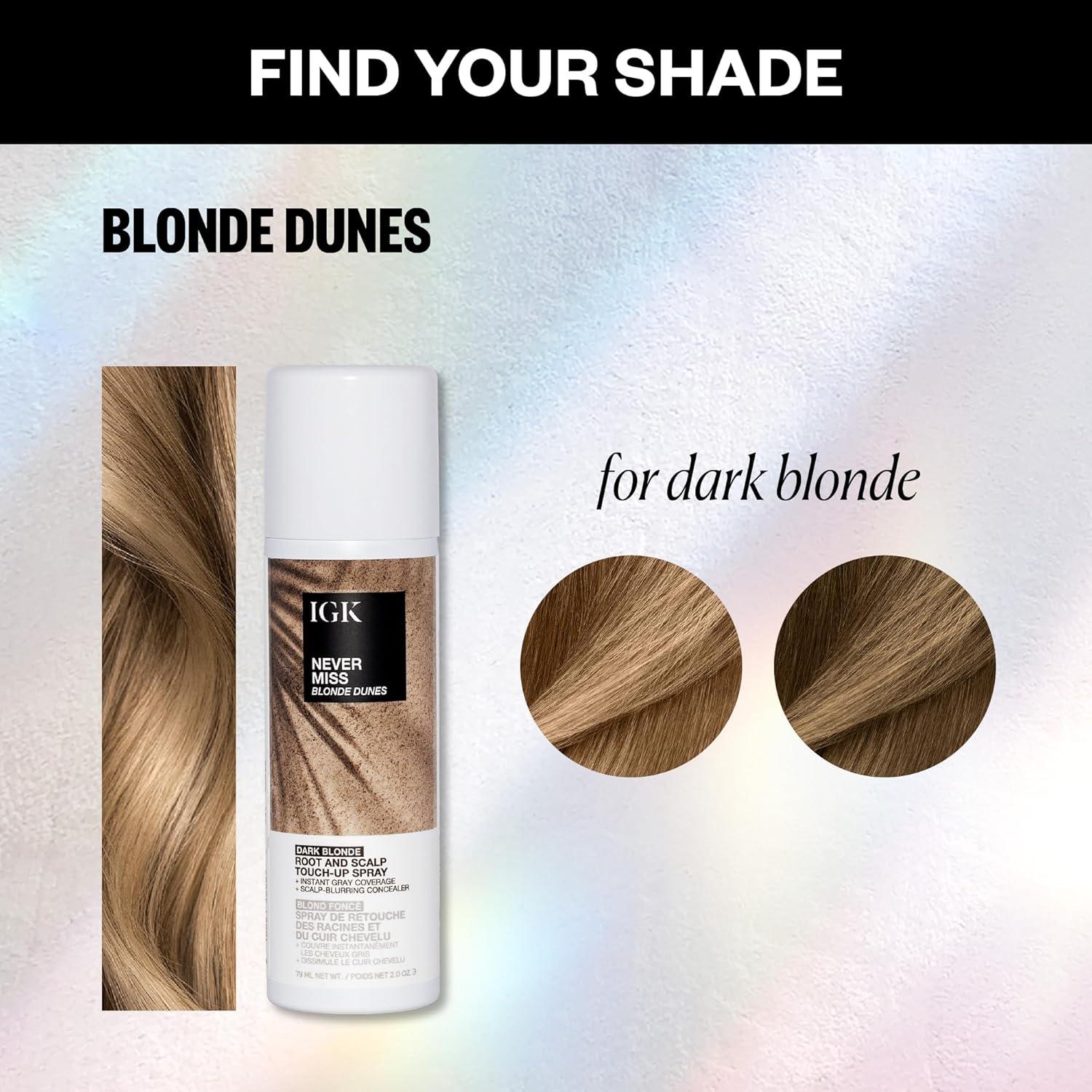 Spray de retoque IGK NUNCA FALLA para raíces - Rubio oscuro 56.7g