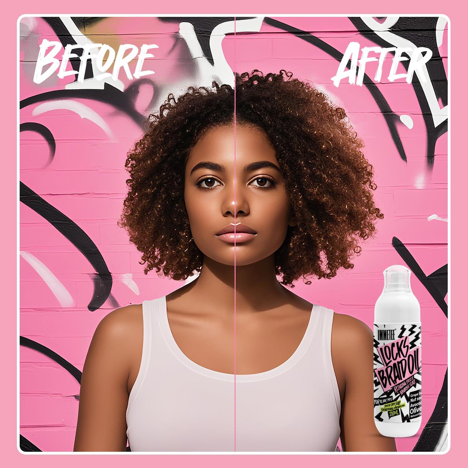 Aceite para Trenzas Immetee 200ml - Control de Frizz y Brillo